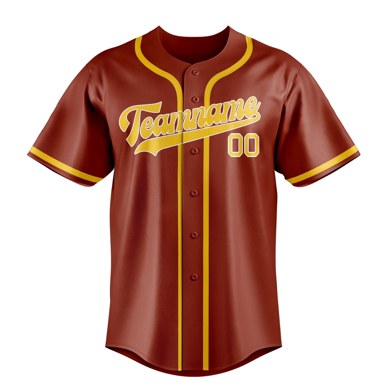 Custom Coral Red Gold Baseball Jersey