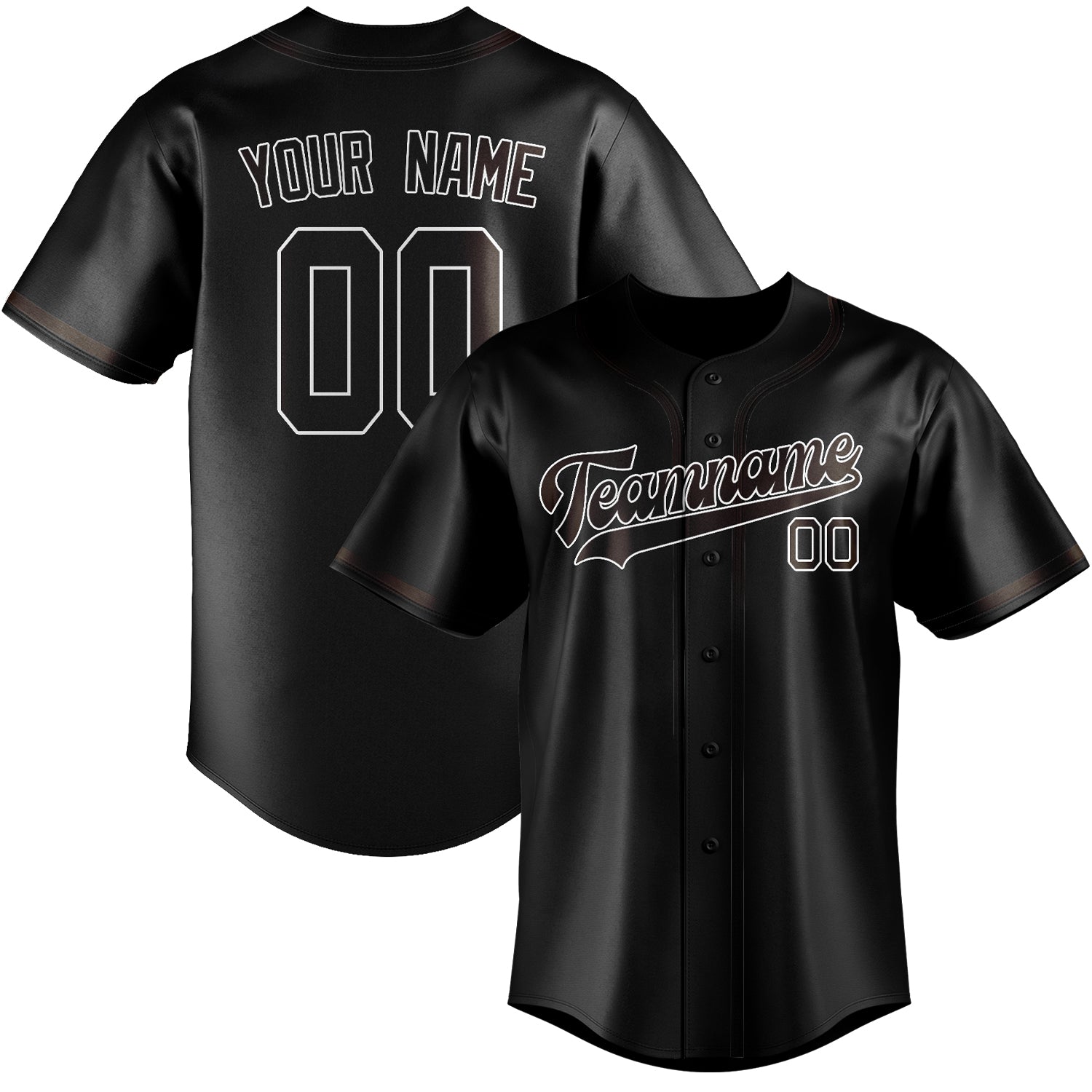 Custom Black Brown Baseball Jersey