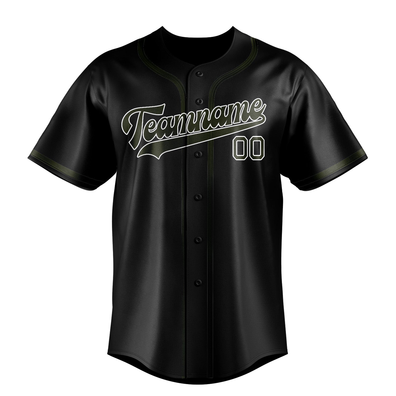 Custom Black Olive Baseball Jersey