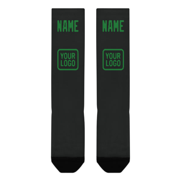 Custom Black Emerald Green Knee-High Sock