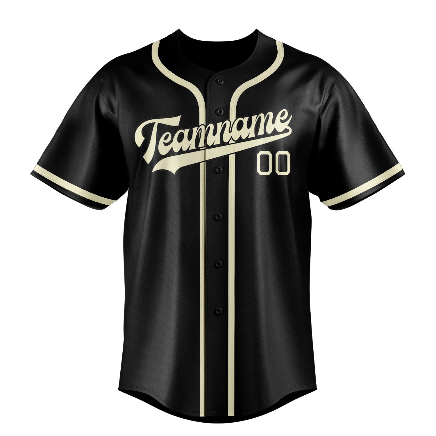 Custom Black Cream Baseball Jersey