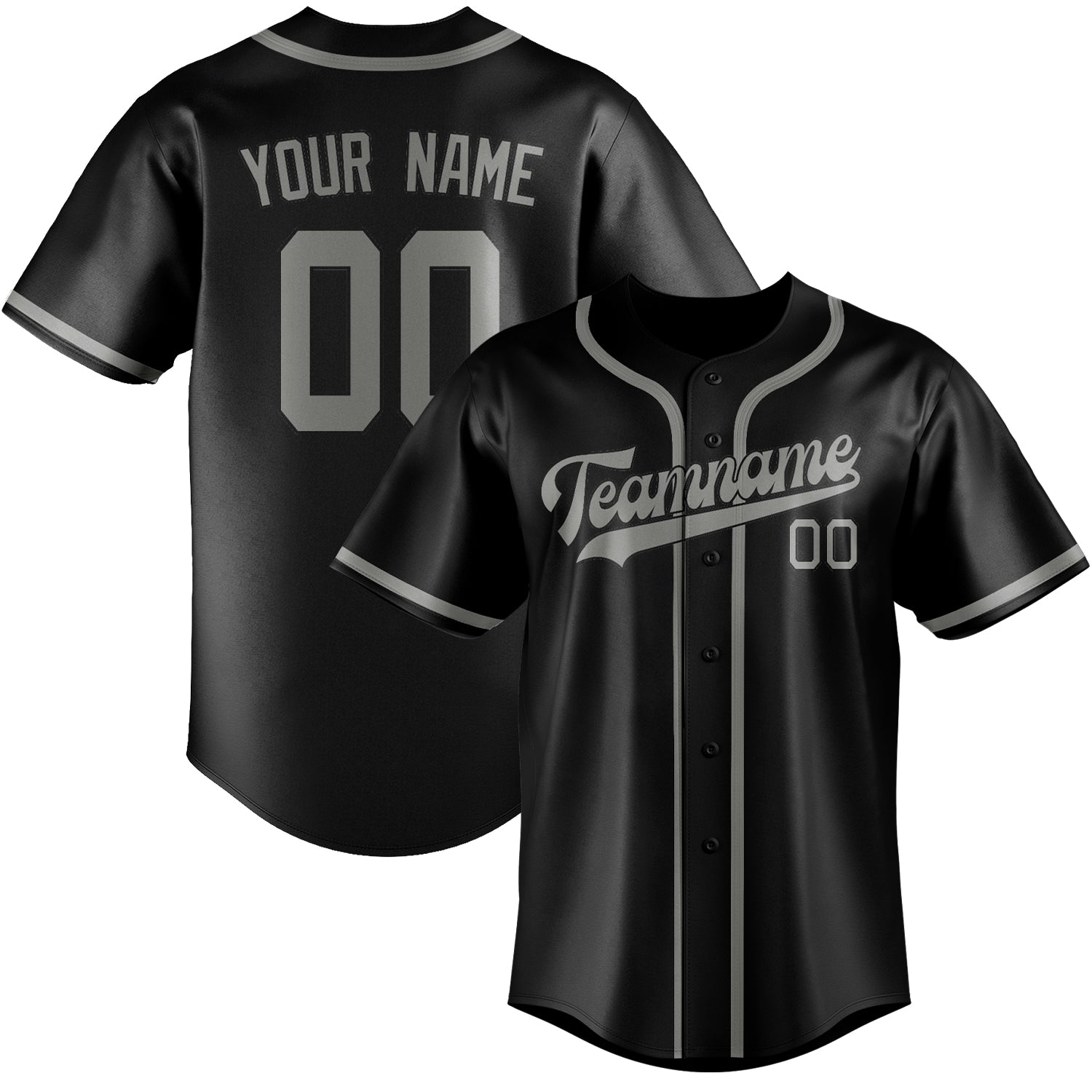 Custom Black Gray Baseball Jersey