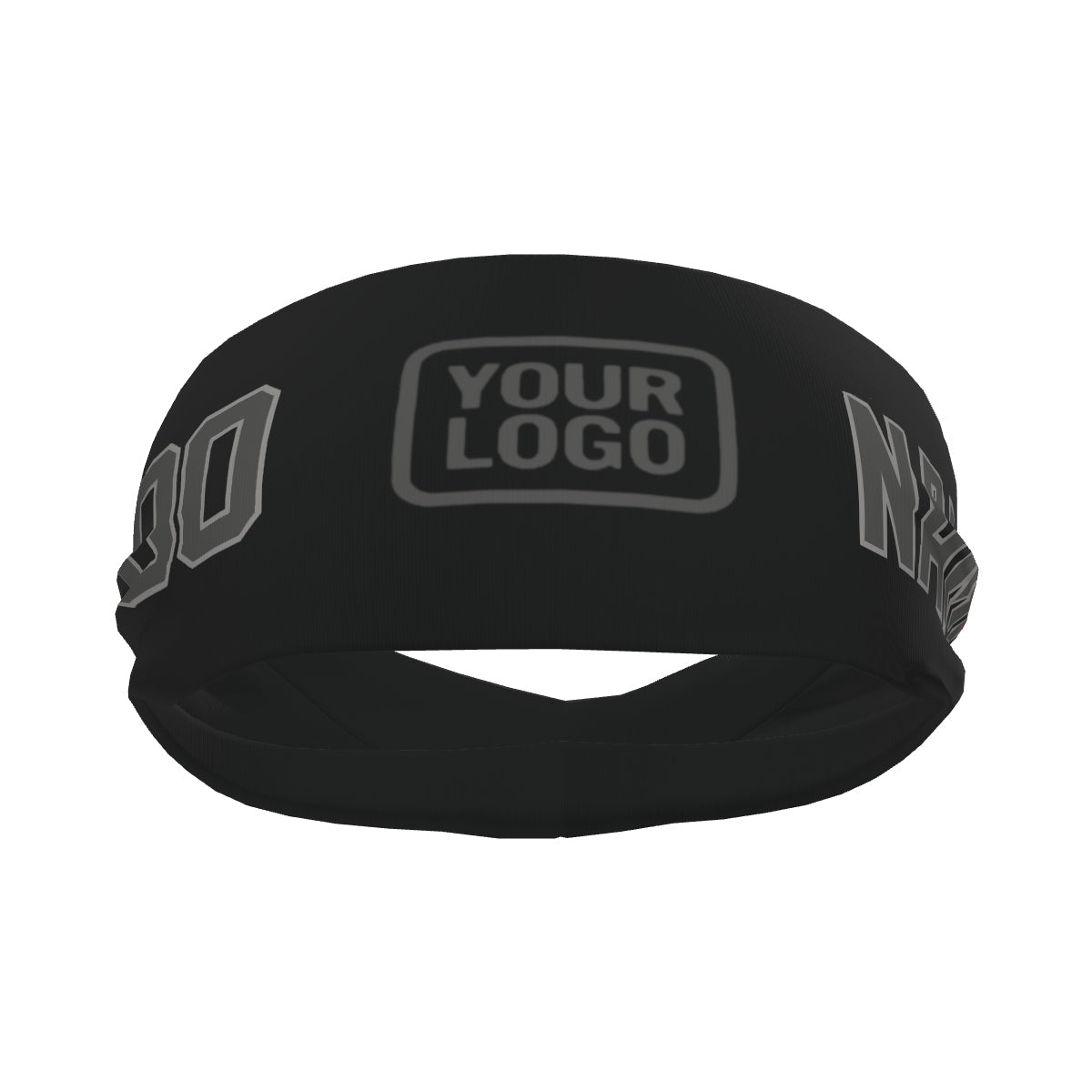 Custom Black Dark Grey Sports headband
