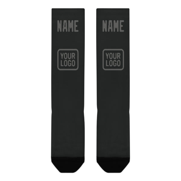 Custom Black Dark Grey Knee-High Sock