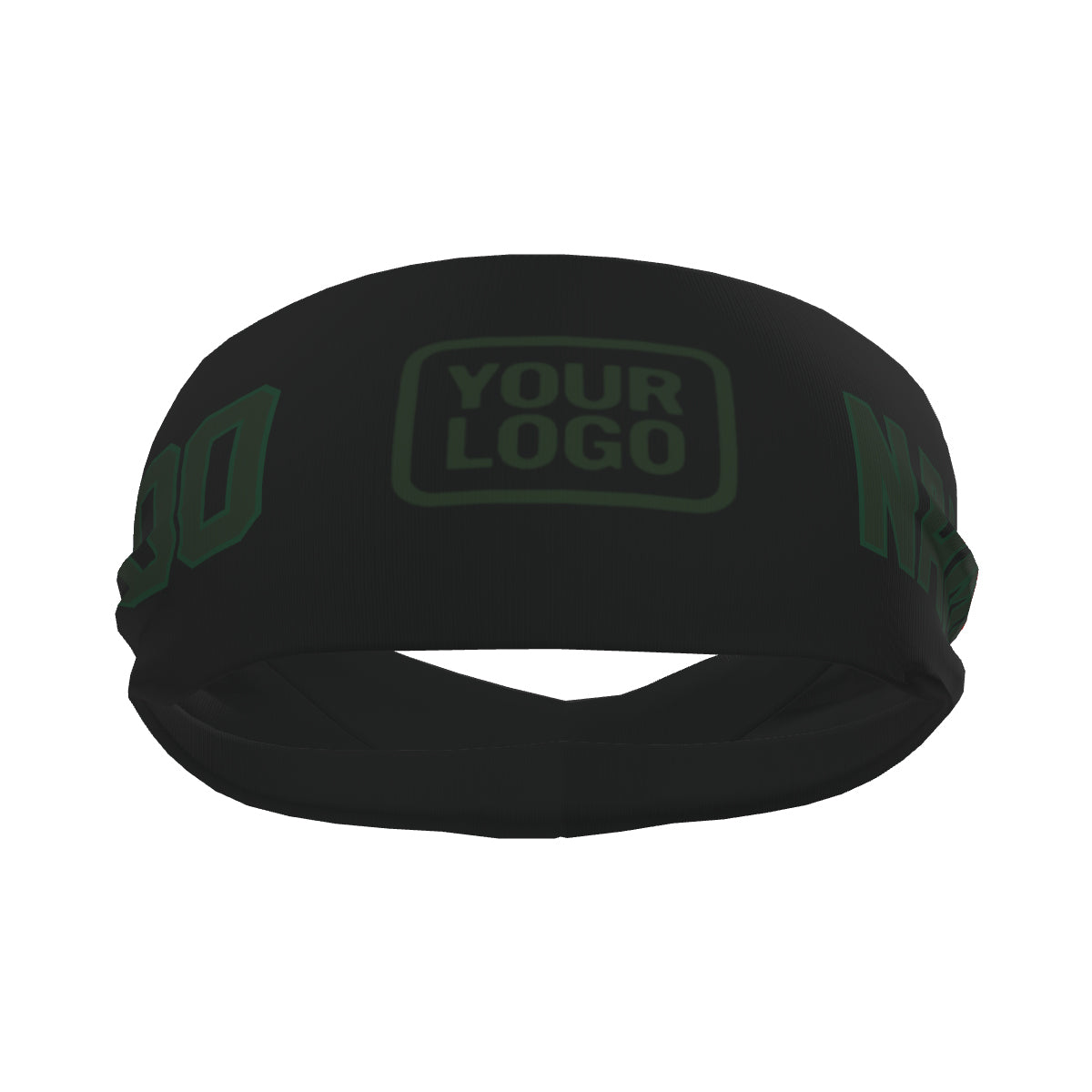 Custom Black Dark Green Sports headband