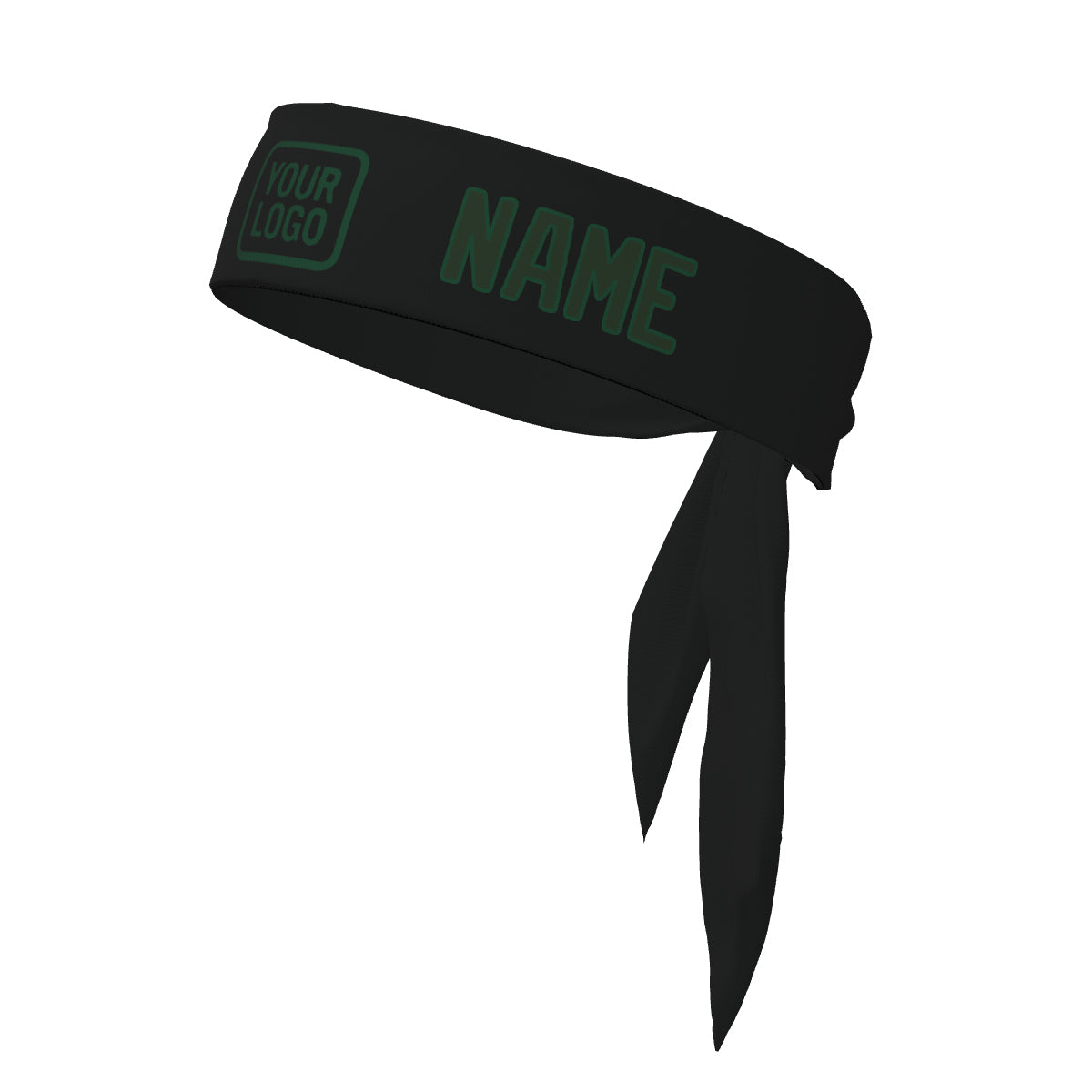Custom Black Dark Green Headband