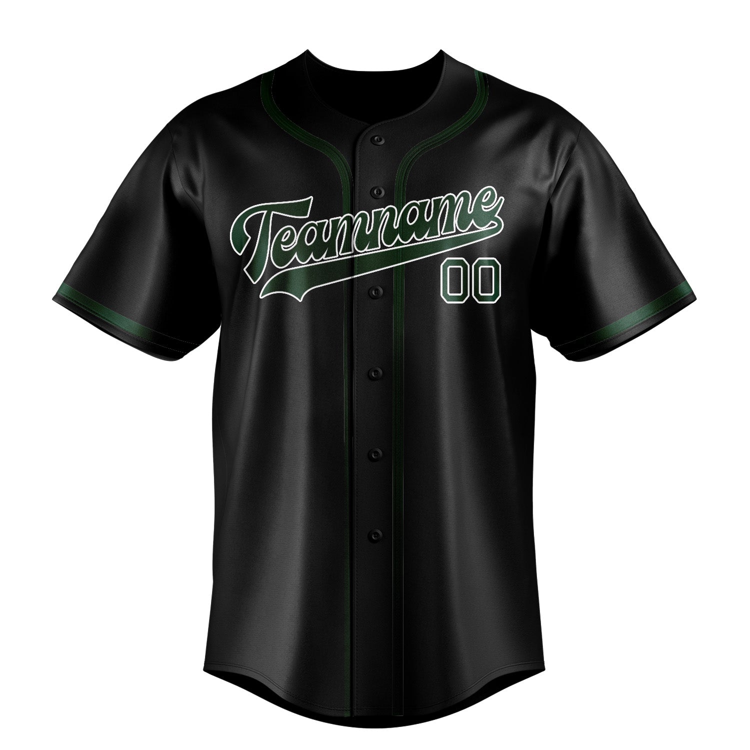 Custom Black Green Baseball Jersey