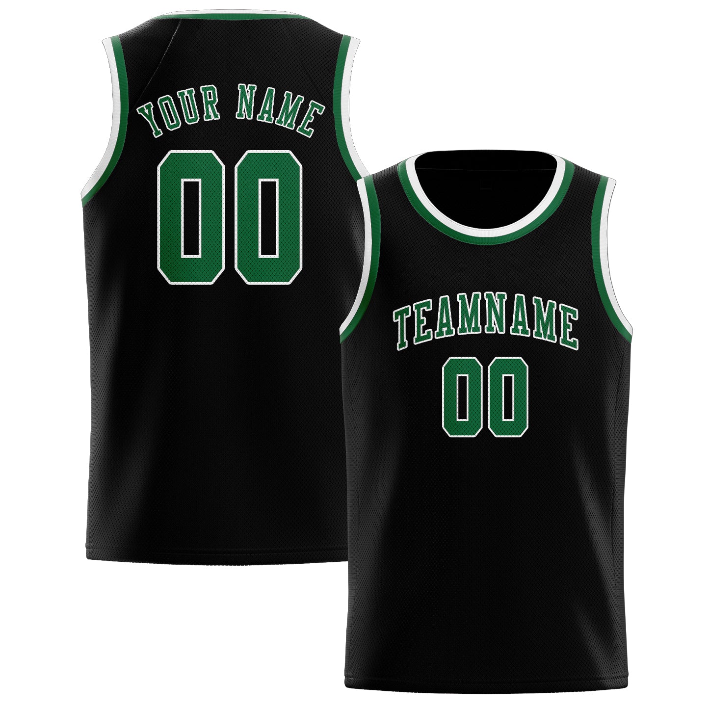 Custom Black Green Basketball Jersey