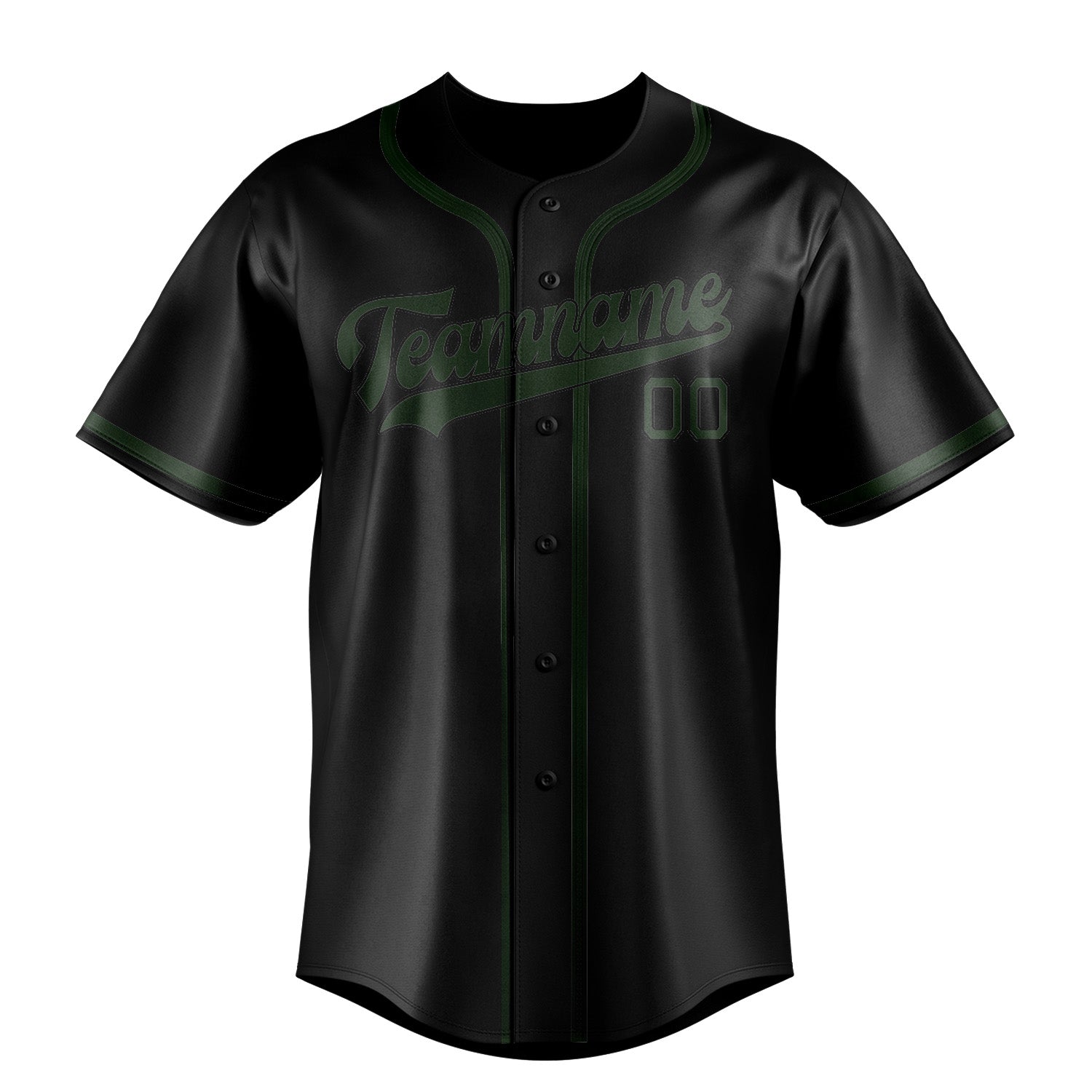 Custom Black Dark Green Baseball Jersey