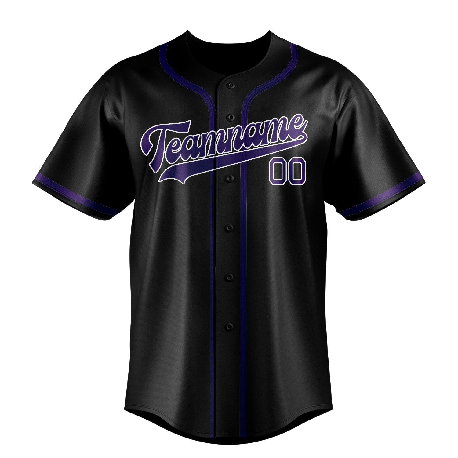 Custom Black Purple Baseball Jersey