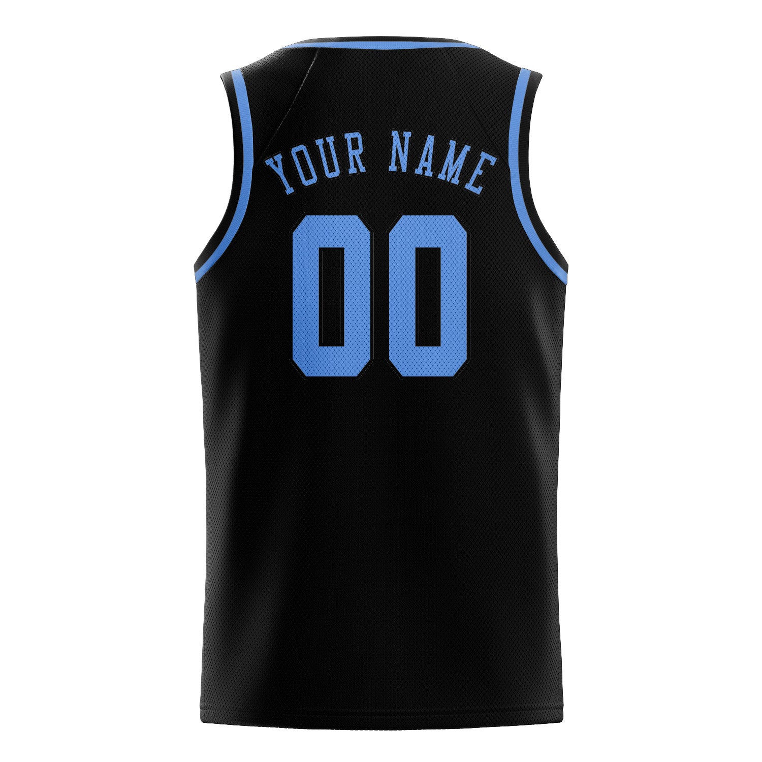 Custom Black Light Blue Basketball Jersey