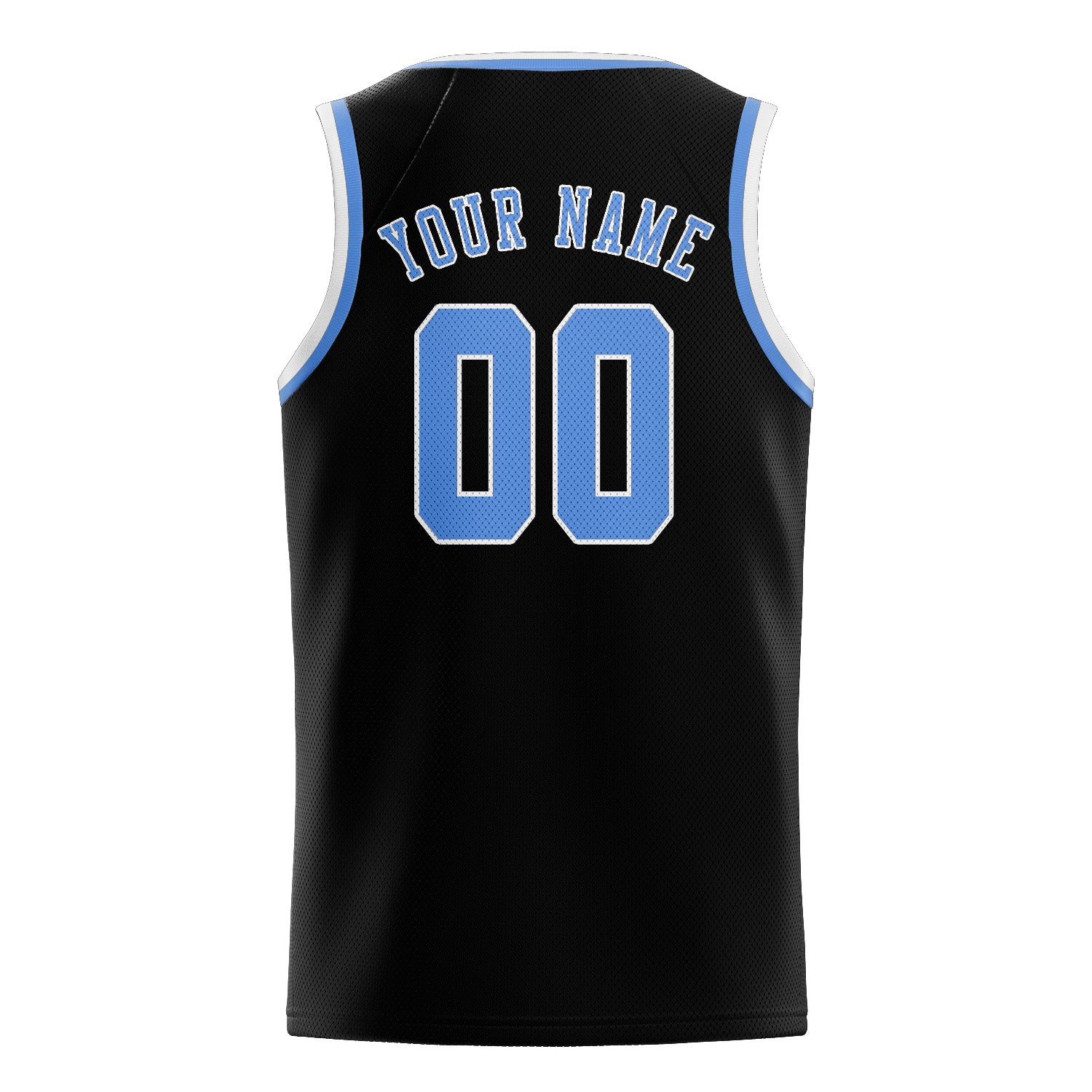 Custom Black Light Blue Basketball Jersey