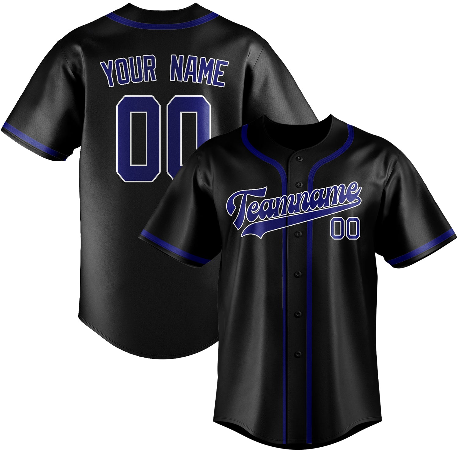 Custom Black Sky Blue Baseball Jersey