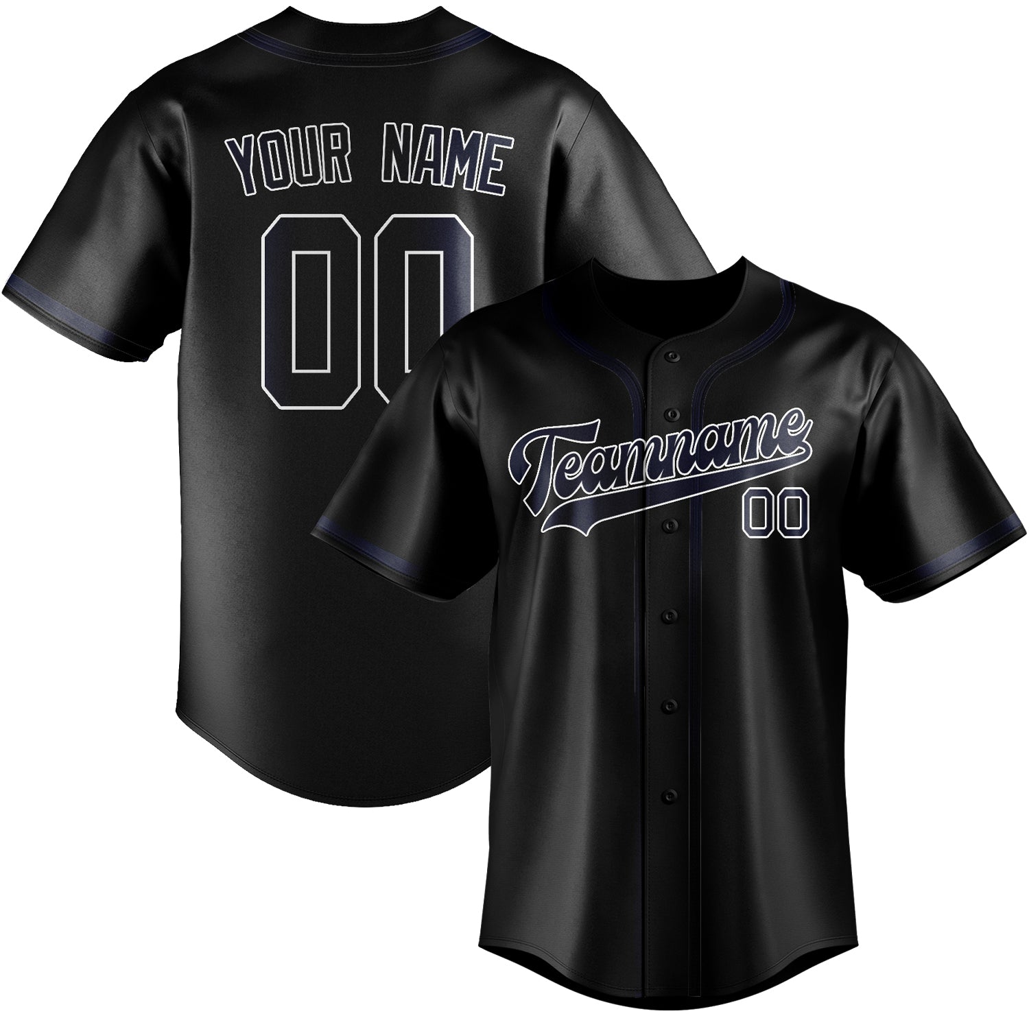 Custom Black Navy Baseball Jersey