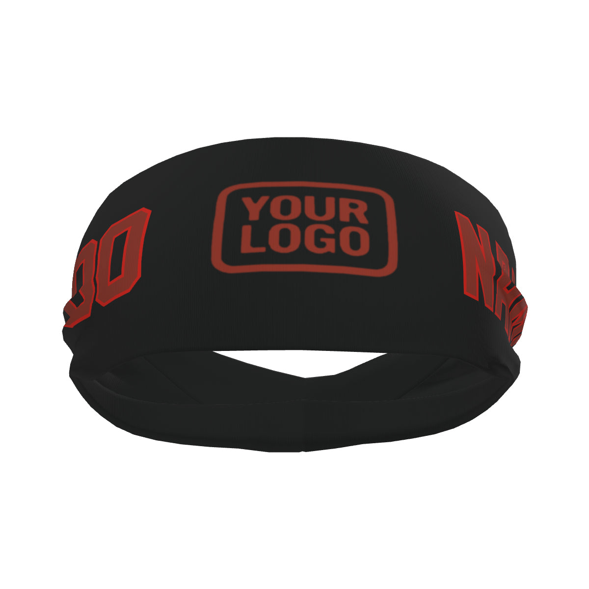 Custom Black Coral Red Sports headband