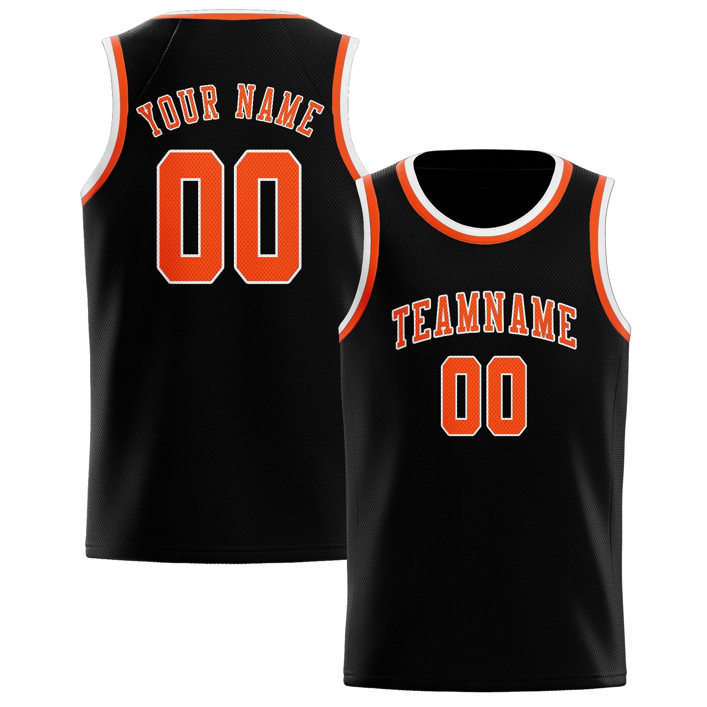Custom Black Orange Red Basketball Jersey