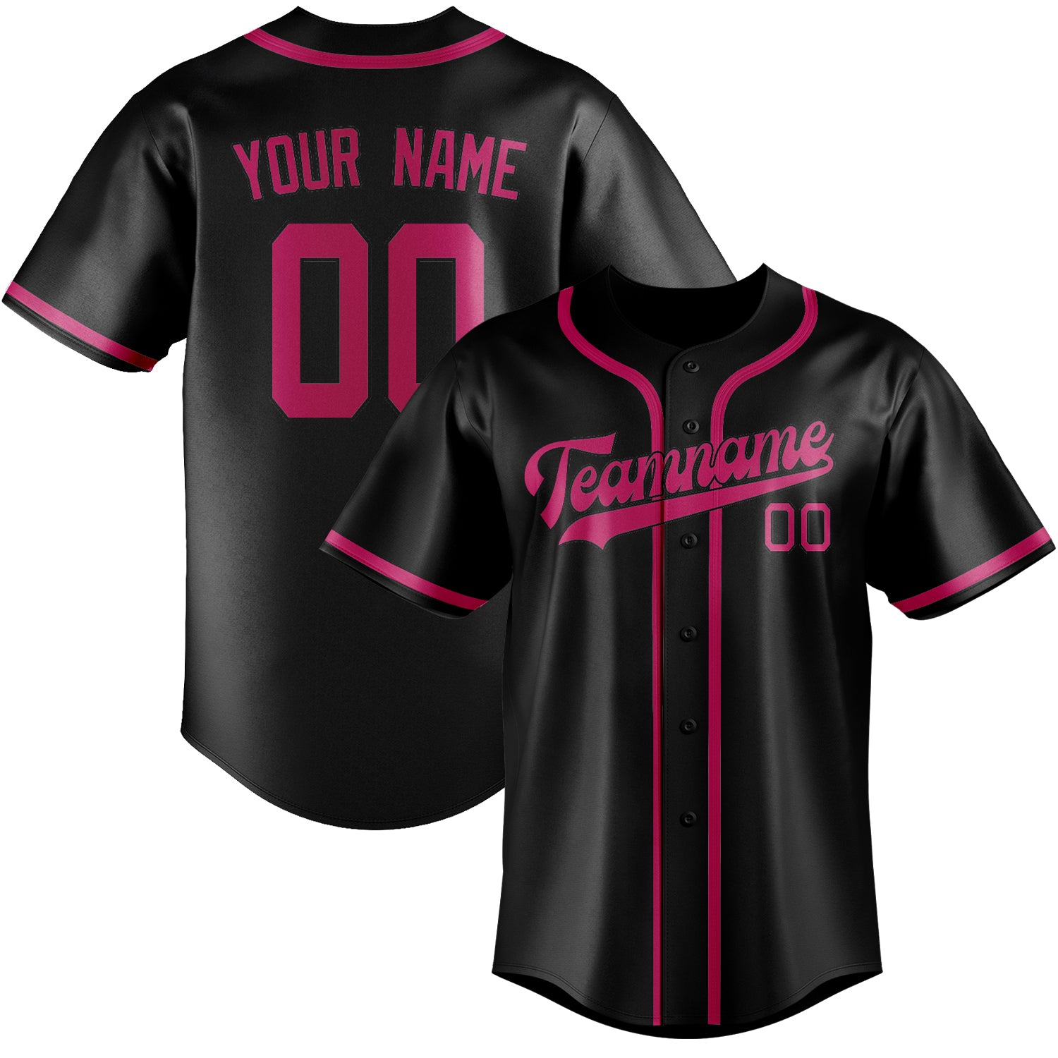 Custom Black Pink Baseball Jersey