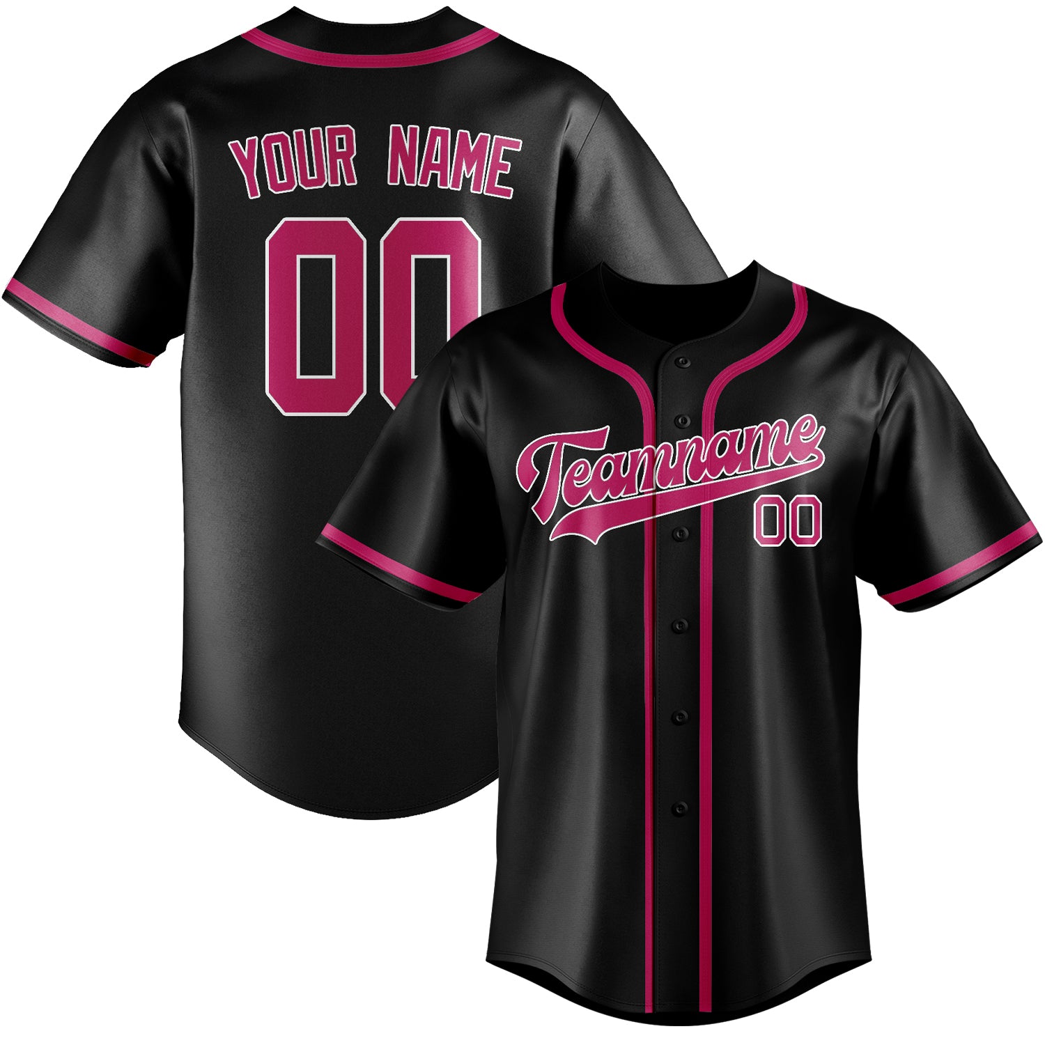 Custom Black Pink Baseball Jersey