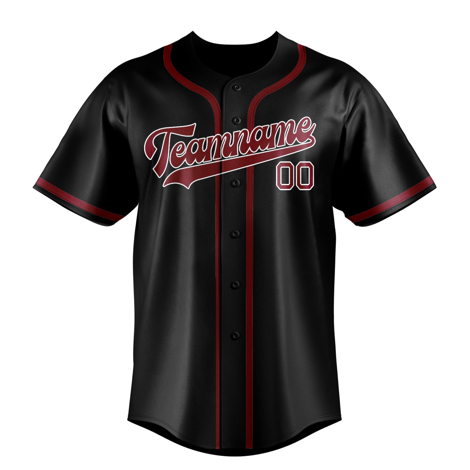 Custom Black Crimson Red Baseball Jersey