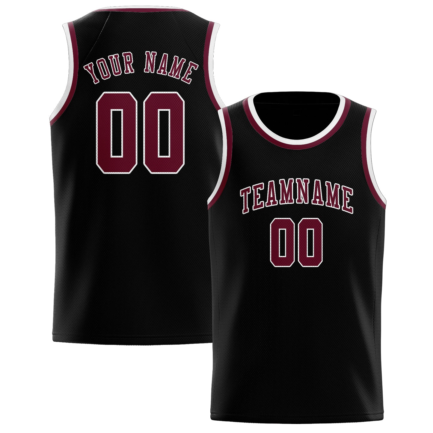 Custom Black Crimson Red Basketball Jersey