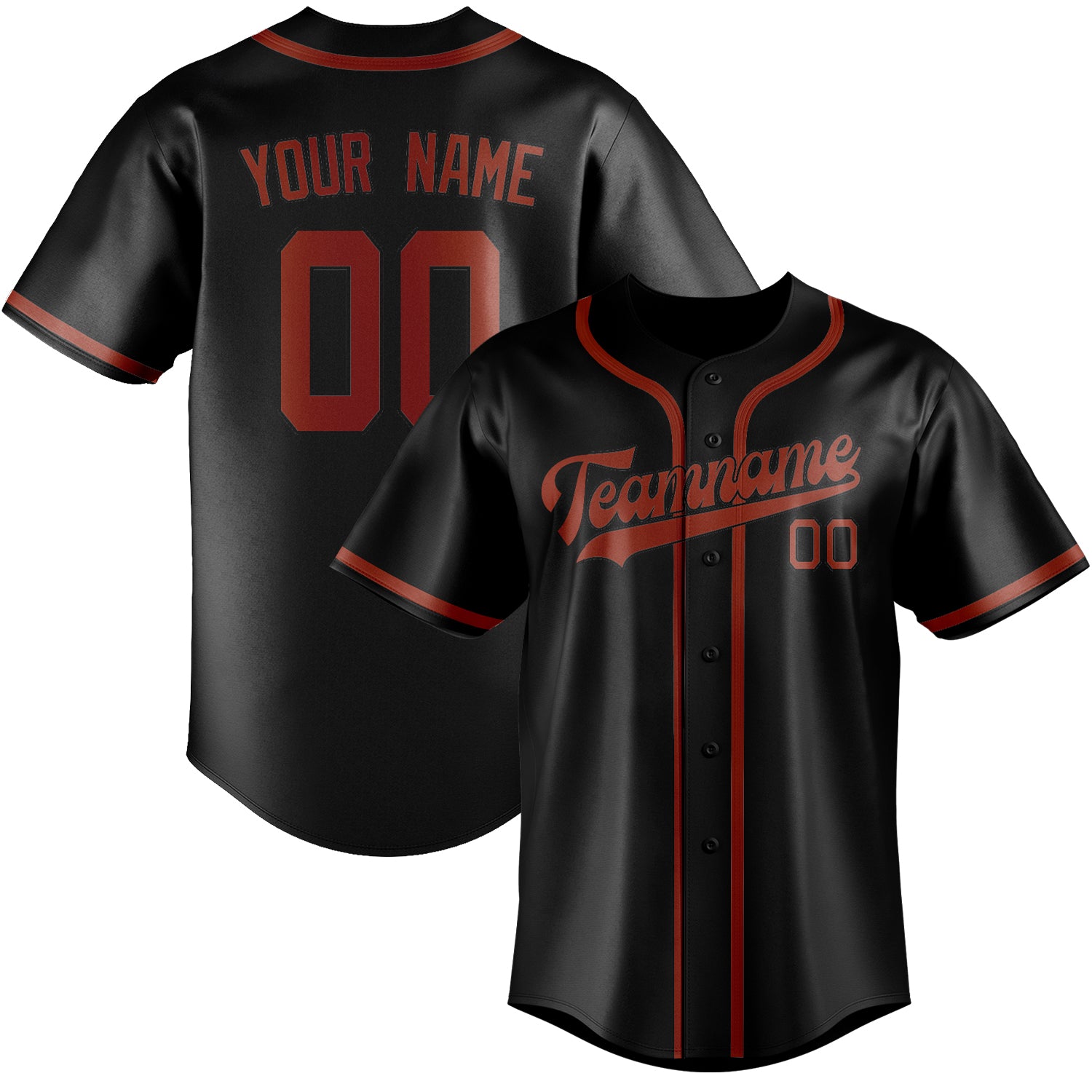 Custom Black Coral Red Baseball Jersey