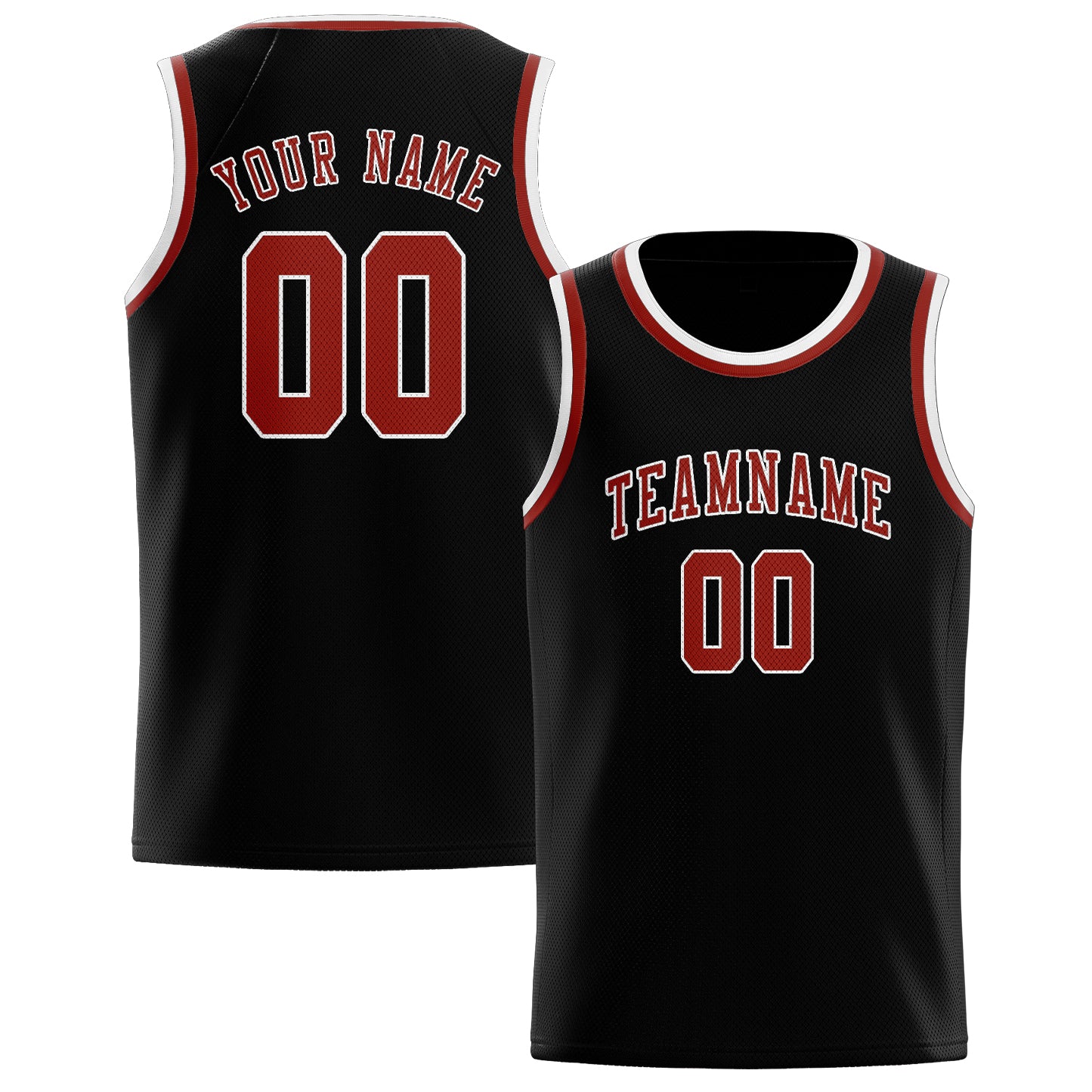 Custom Black Coral Red Basketball Jersey