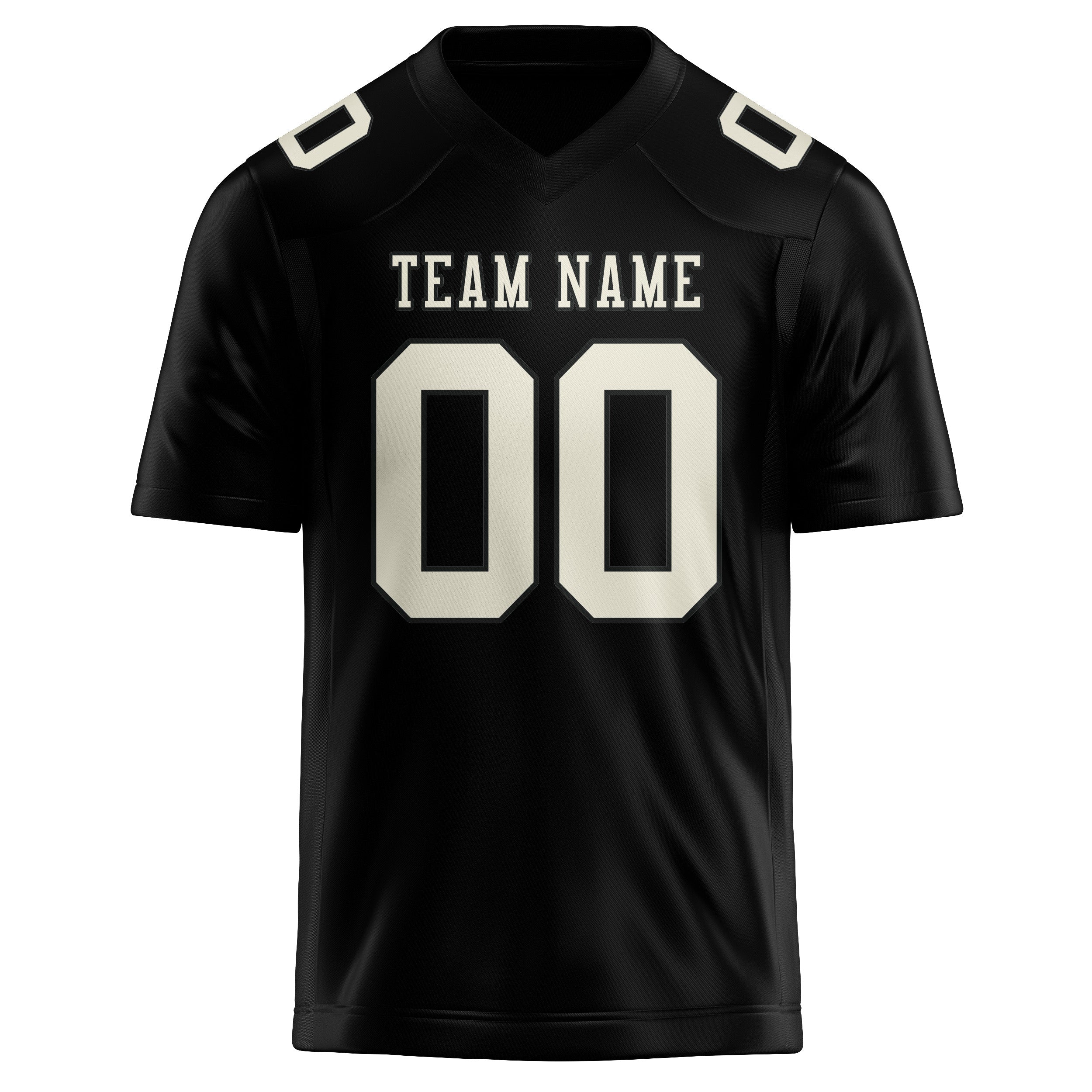 Custom Black Cream Football Jersey