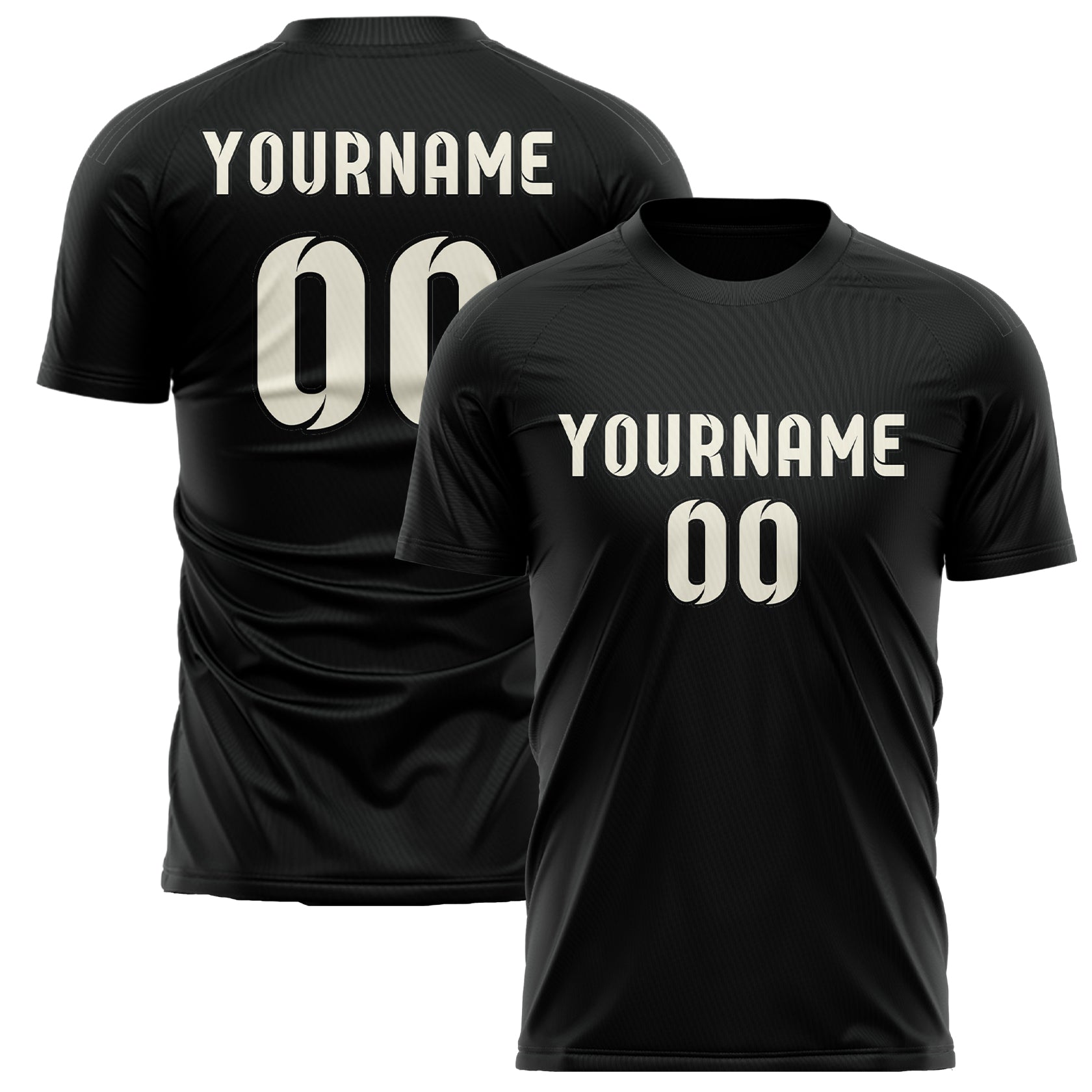 Custom Black Cream Soccer Jersey