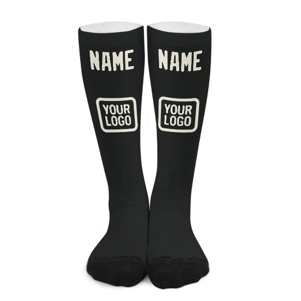 Custom Black Cream Knee-High Sock