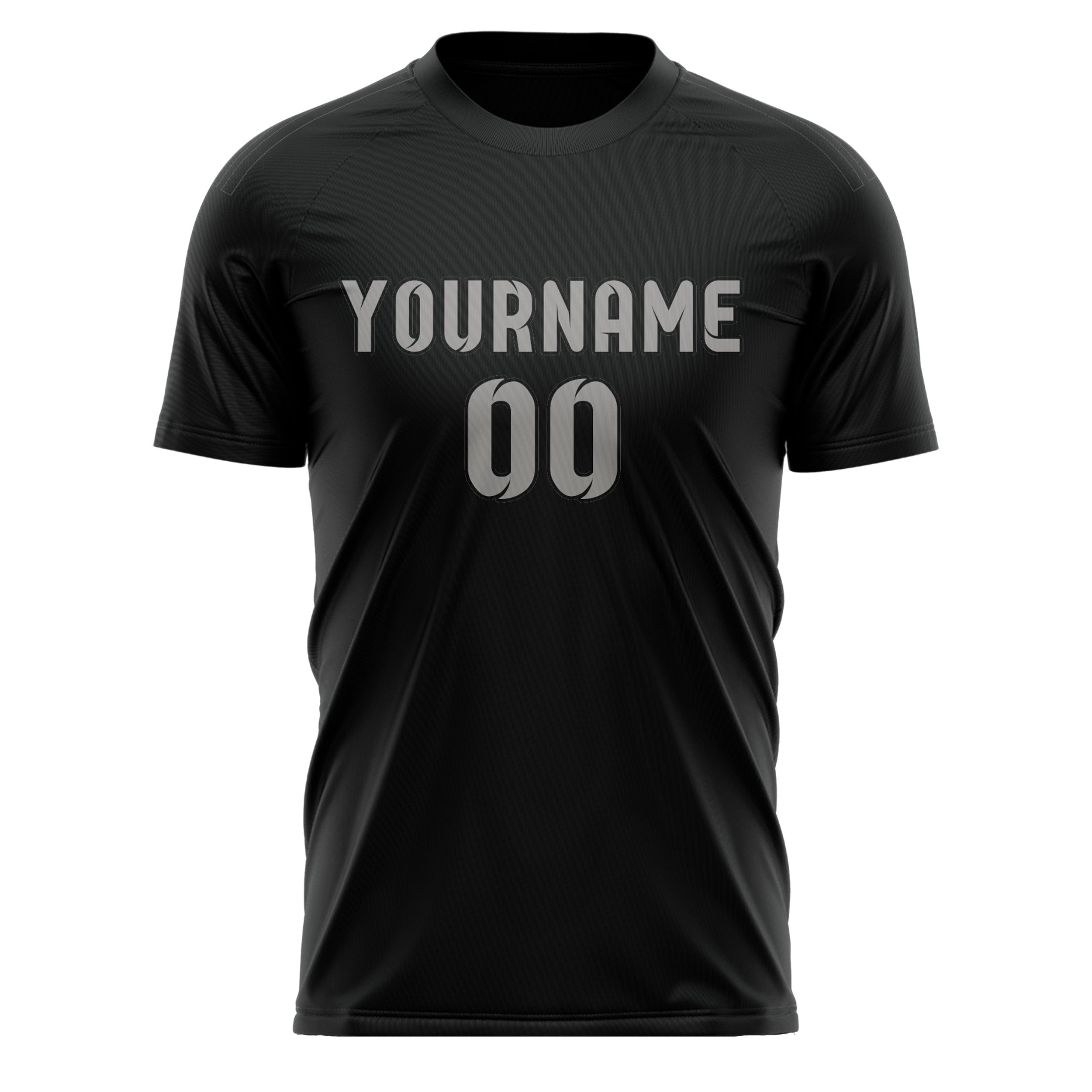 Custom Black Gray Soccer Jersey