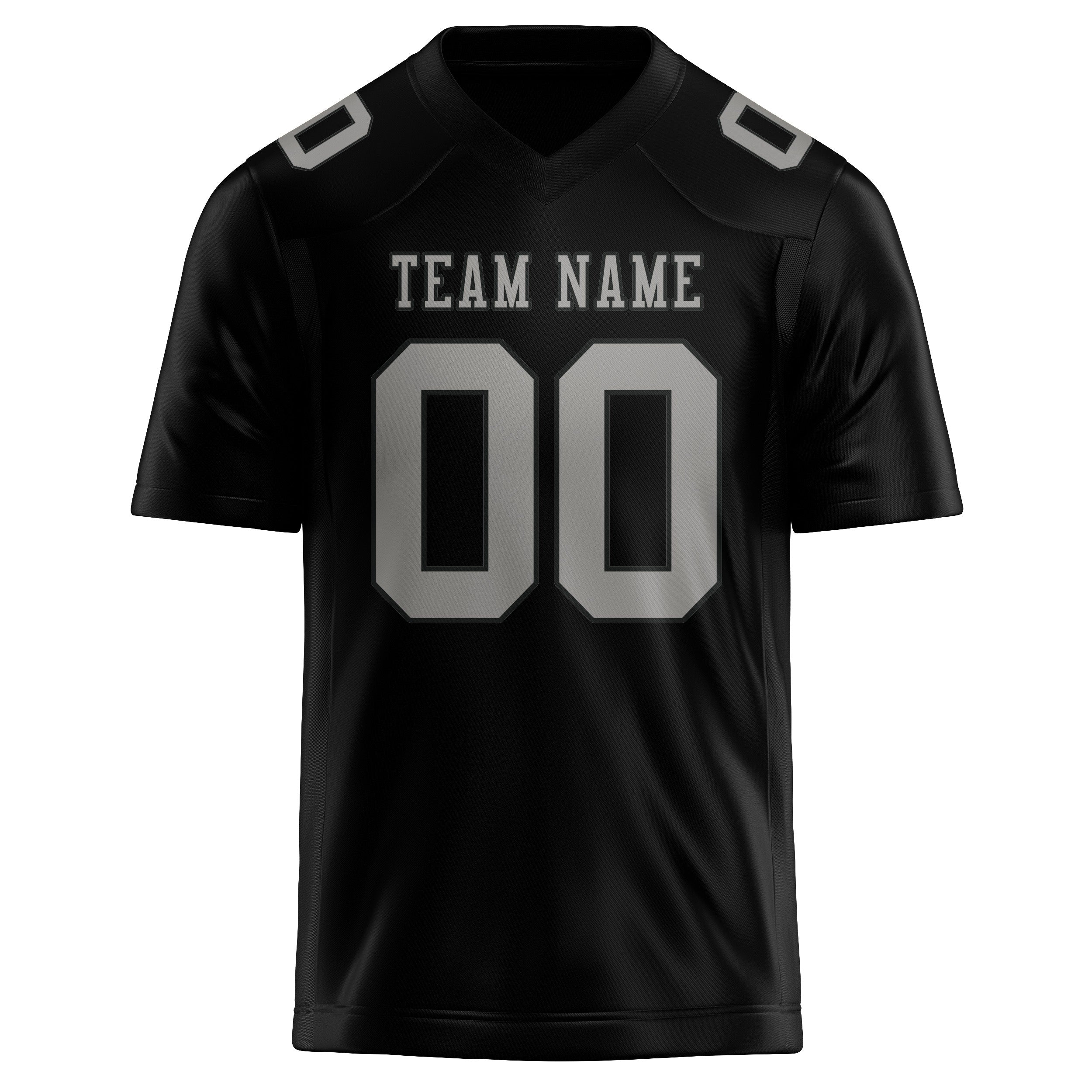 Custom Black Gray Football Jersey