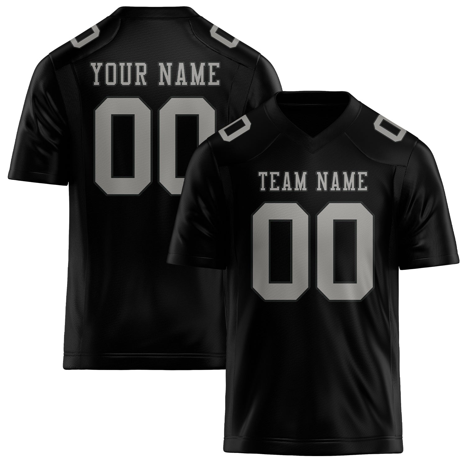 Custom Black Gray Football Jersey