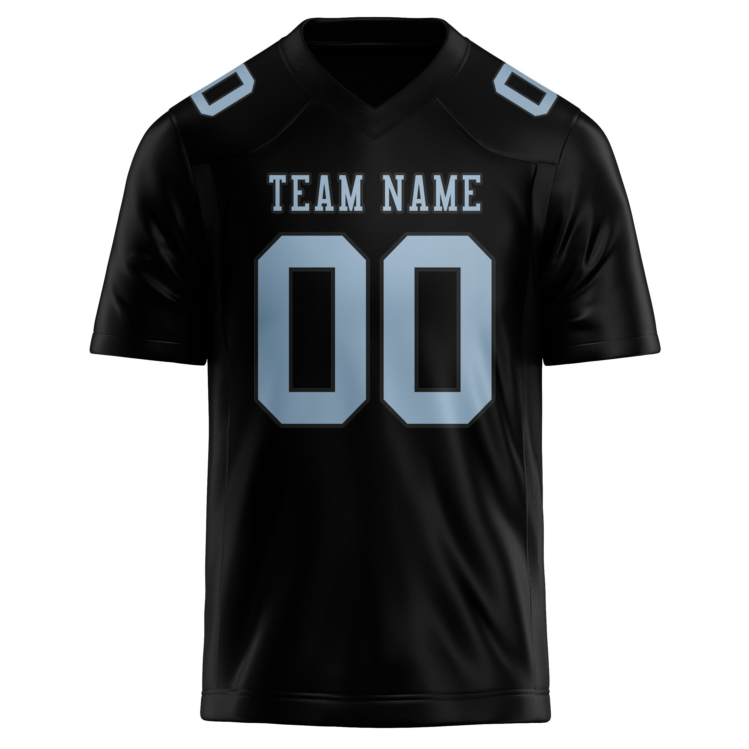 Custom Black Light Blue Football Jersey