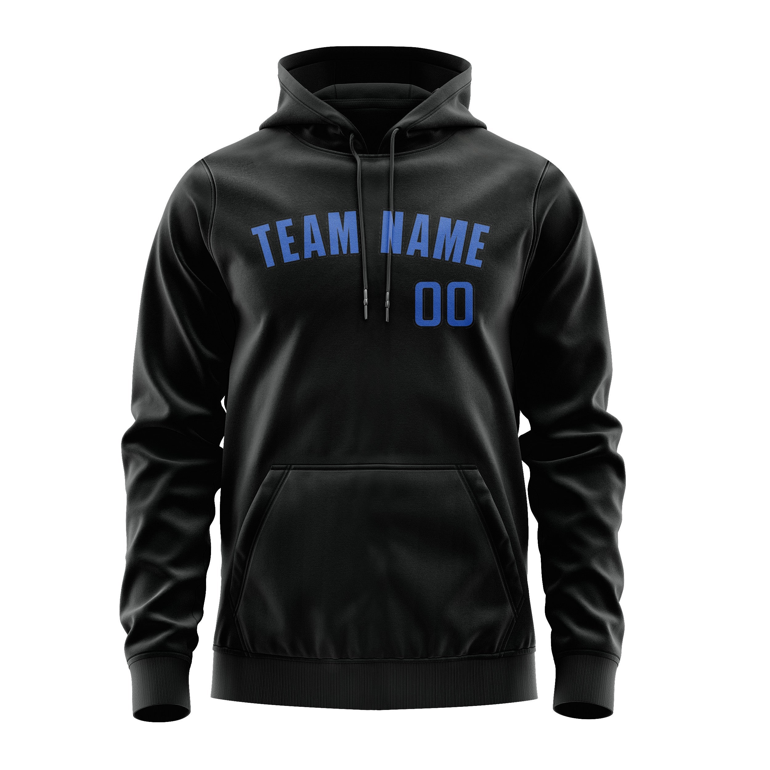 Custom Black Sky Blue Hoodie