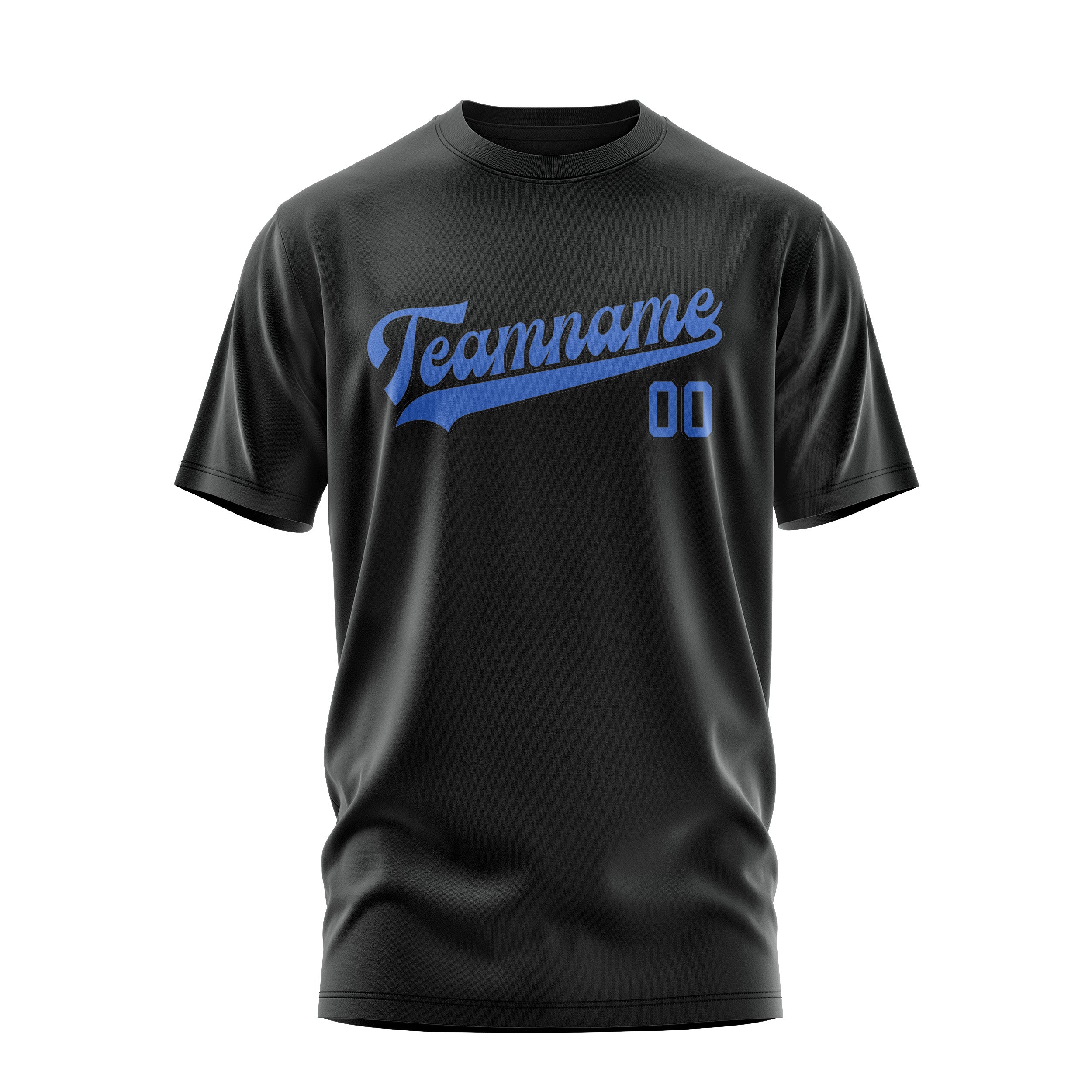 Custom Black Sky Blue T-Shirt