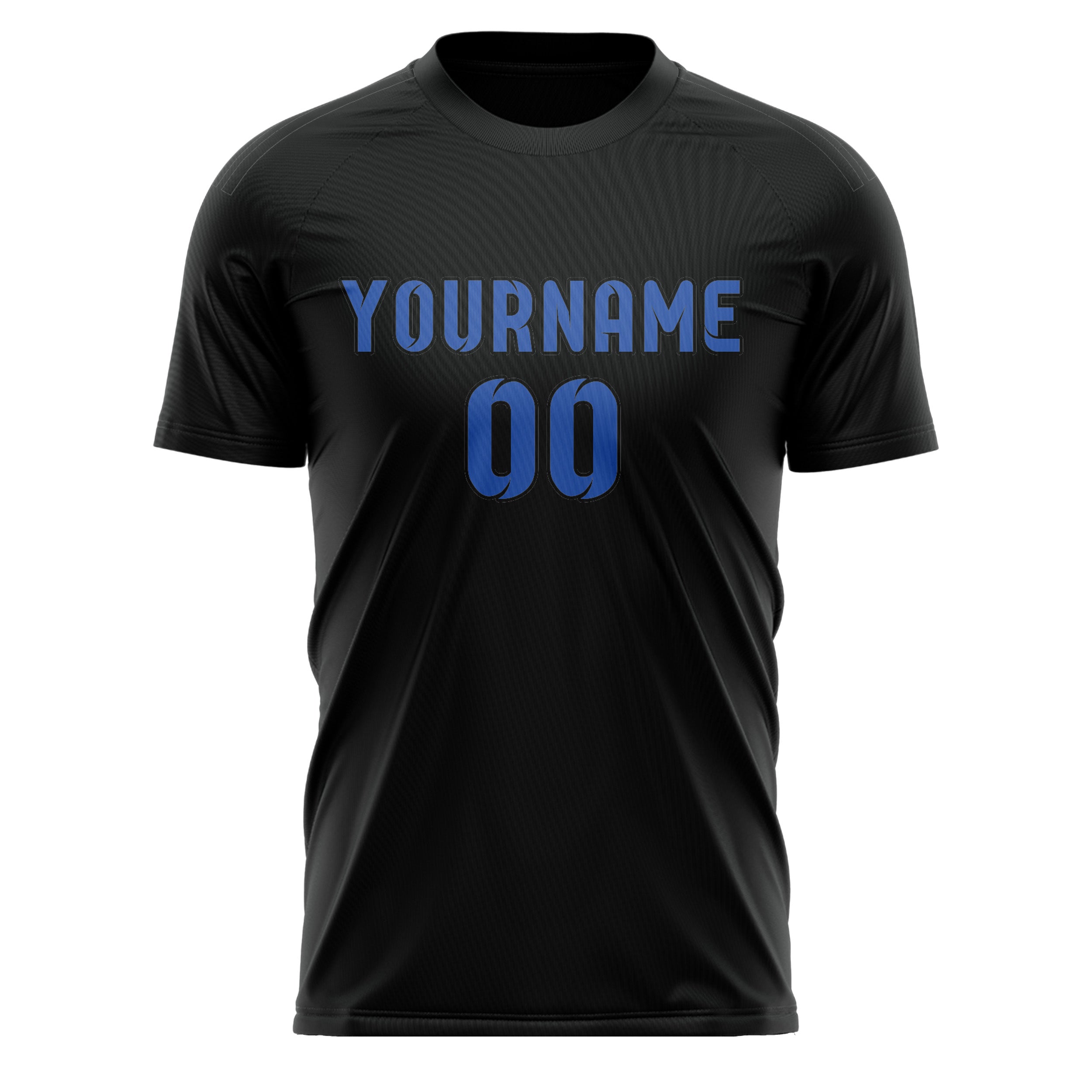 Custom Black Sky Blue Soccer Jersey