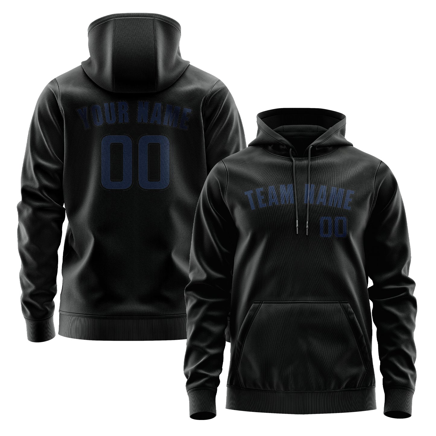 Custom Black Blue Hoodie