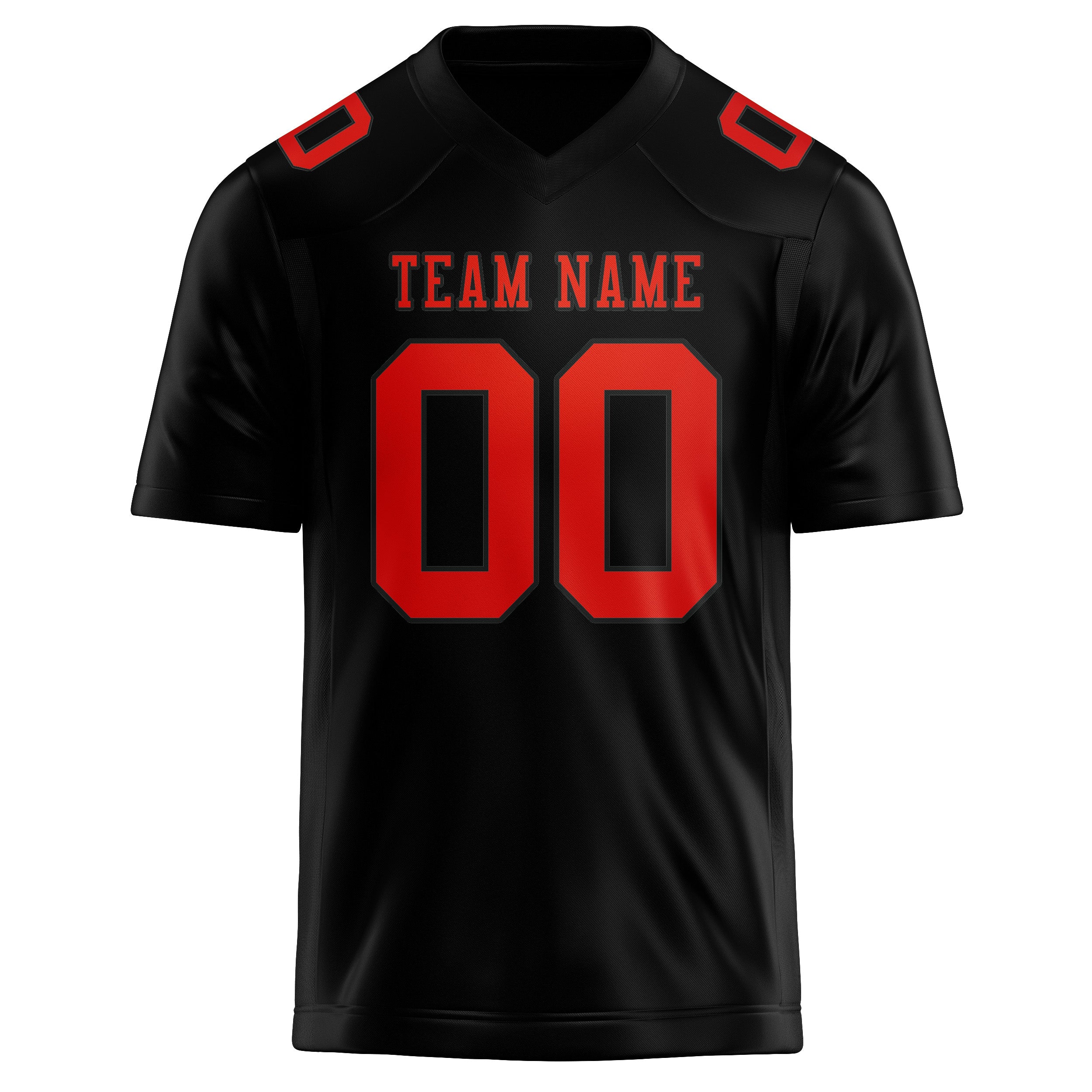 Custom Black Orange Red Football Jersey