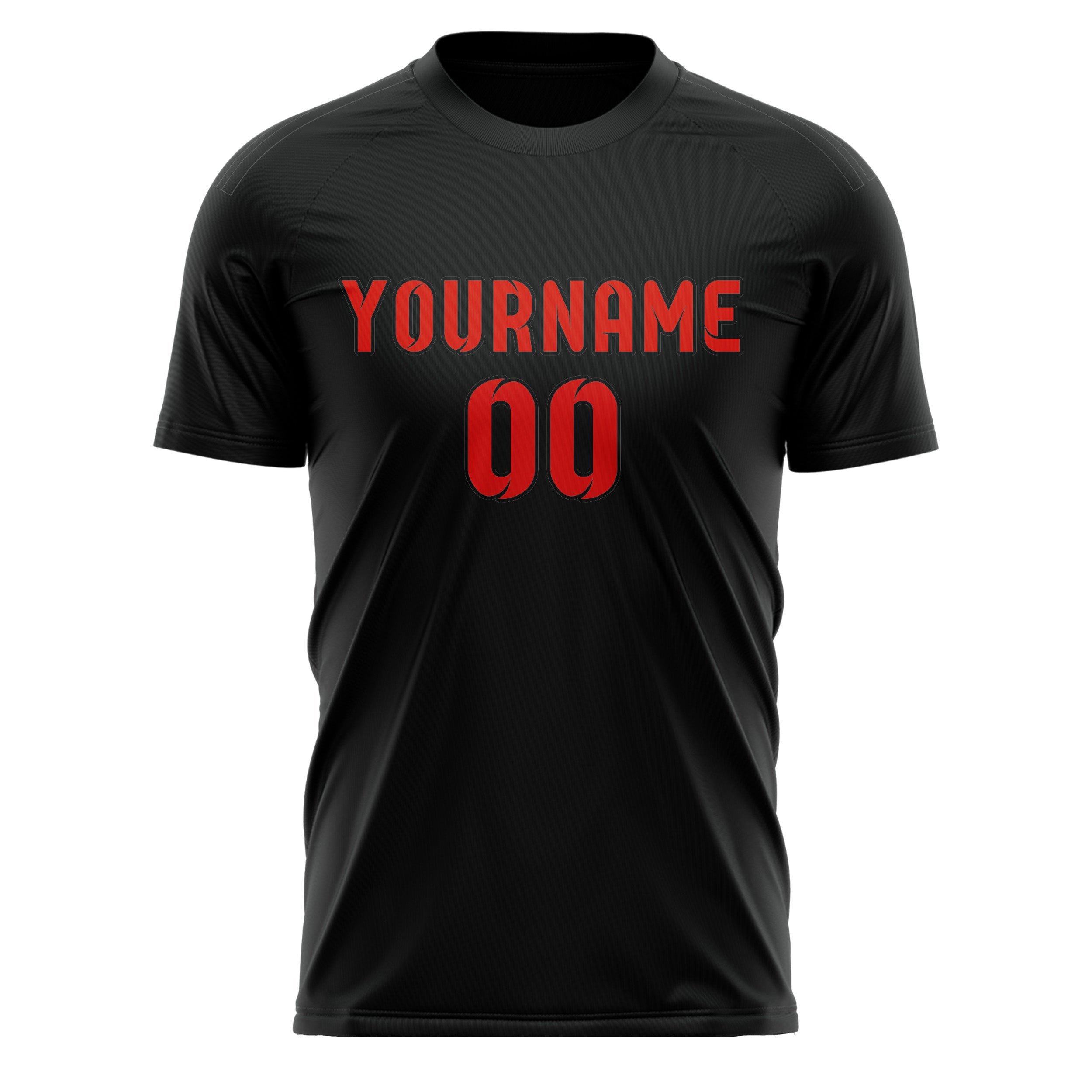 Custom Black Orange Red Soccer Jersey