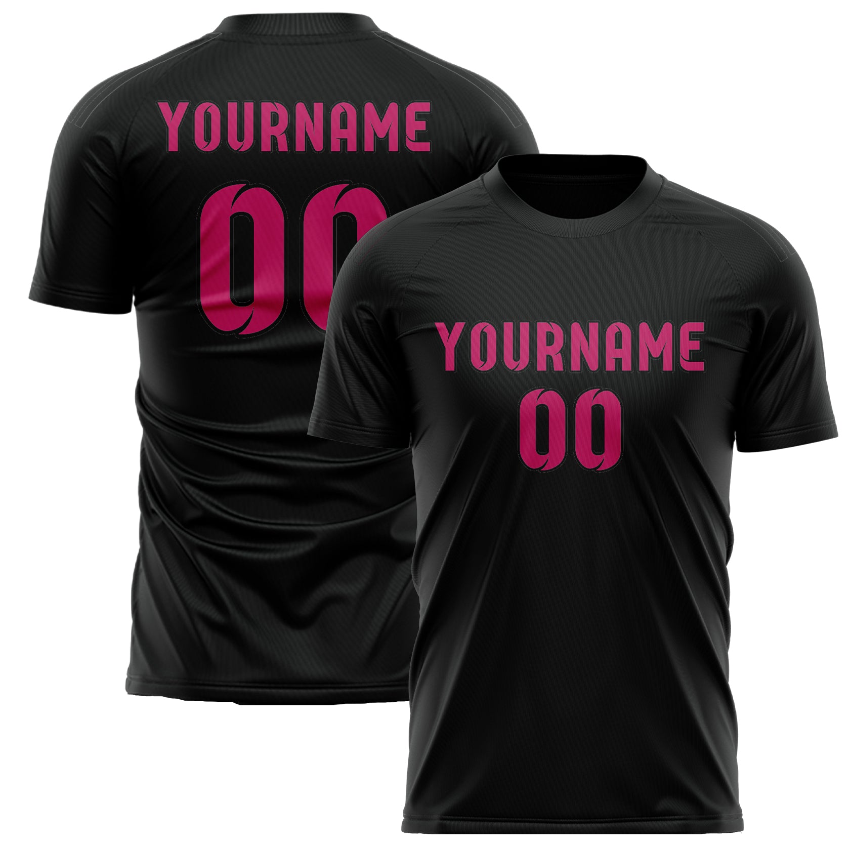 Custom Black Pink Soccer Jersey