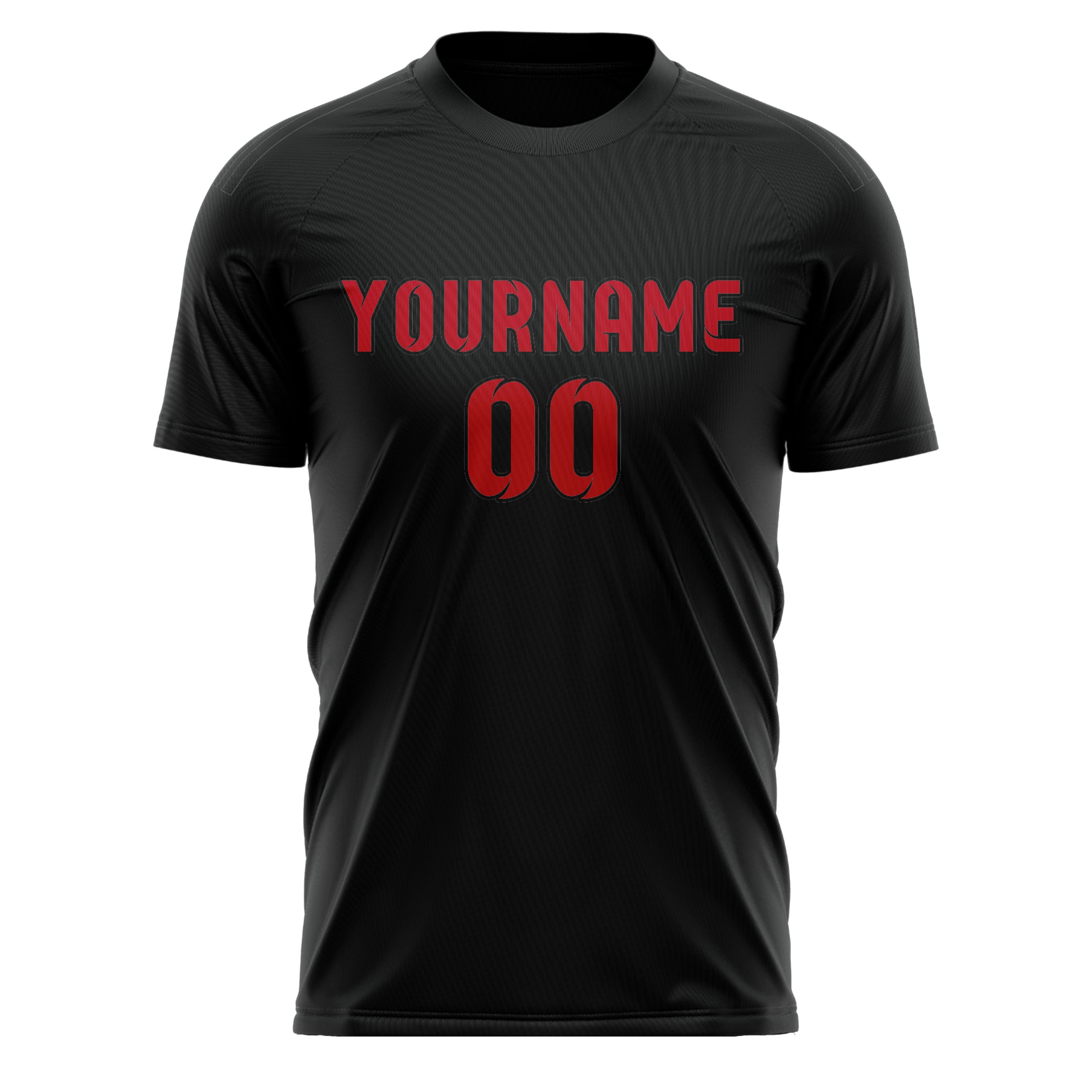 Custom Black Red Soccer Jersey