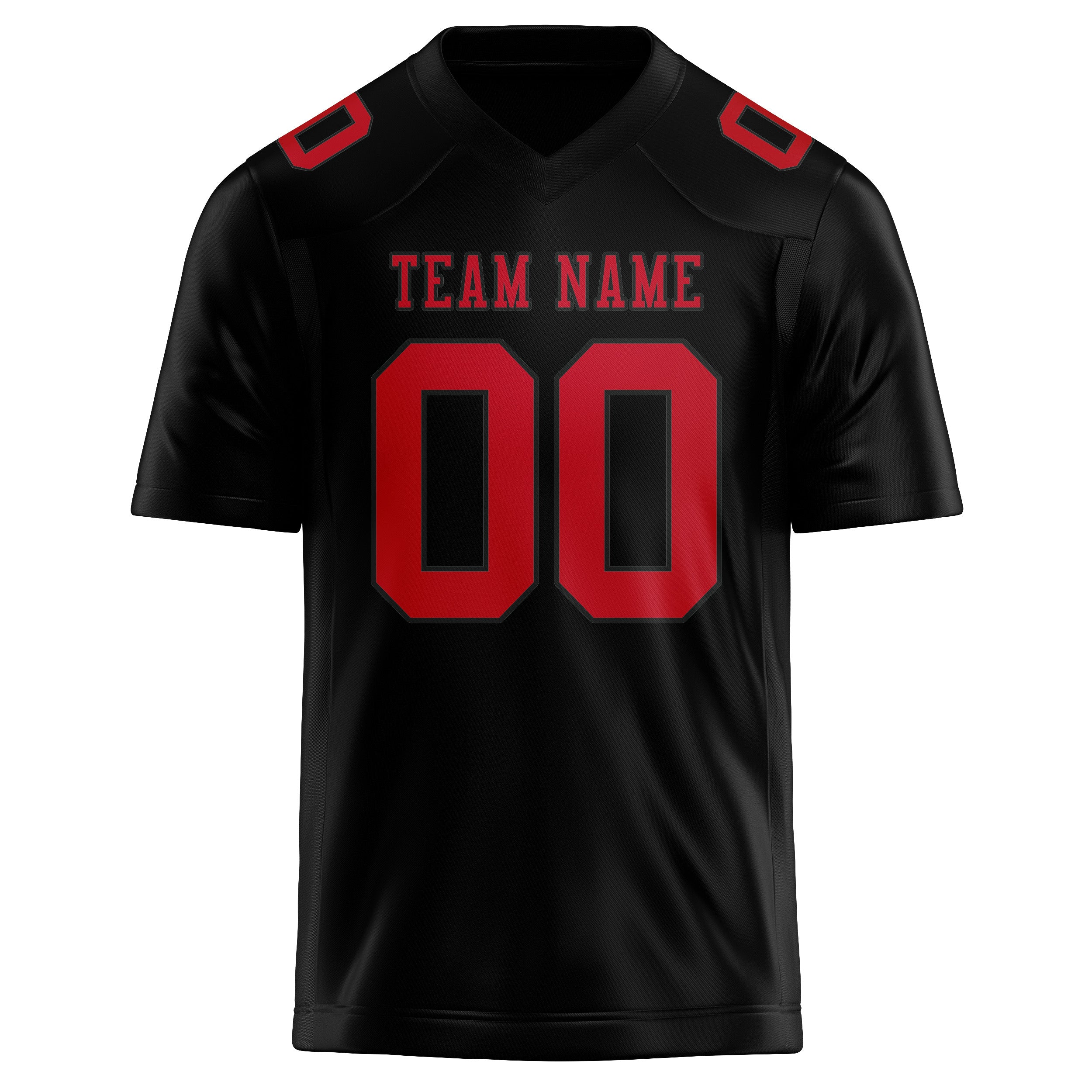 Custom Black Red Football Jersey