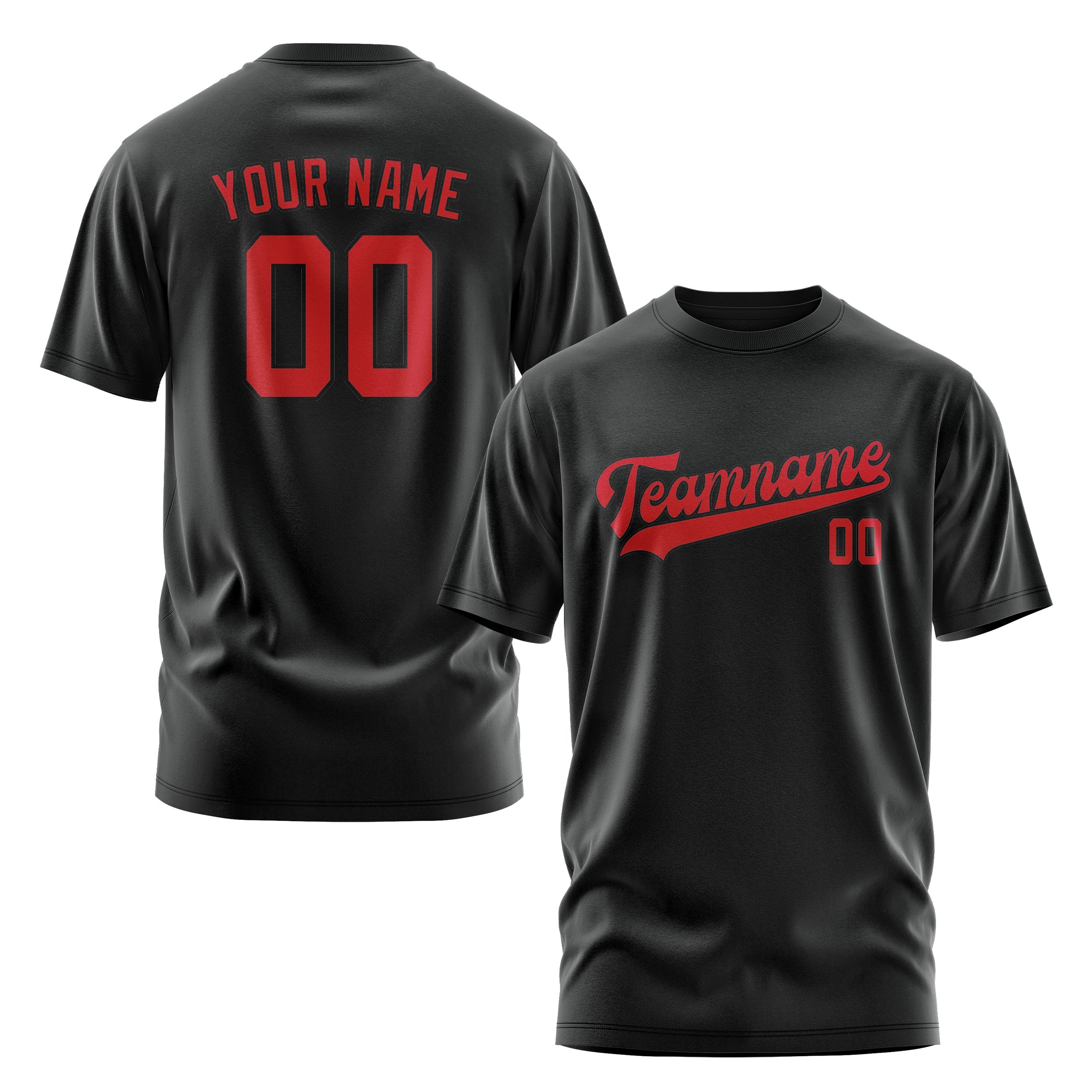 Custom Black Red T-Shirt