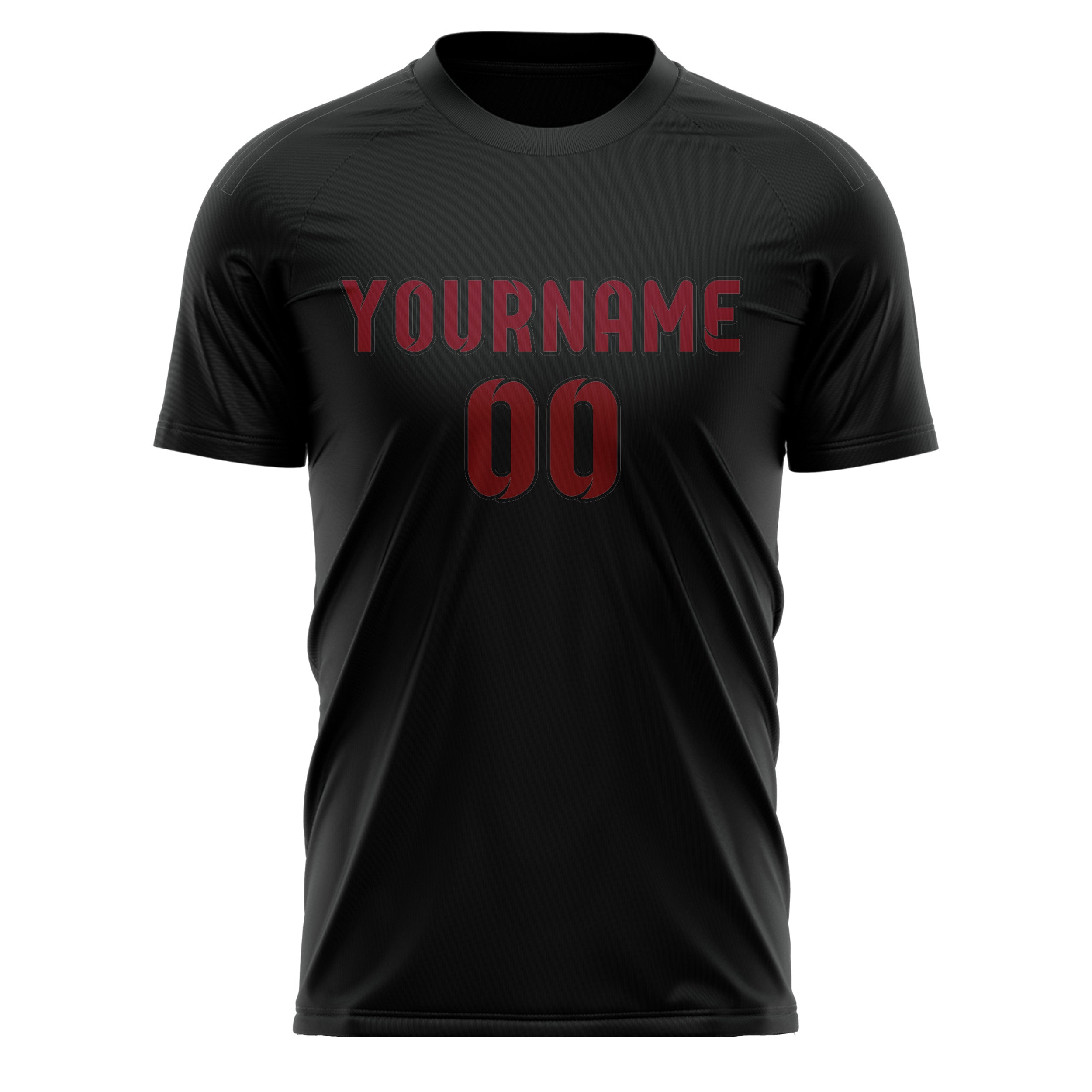 Custom Black Crimson Red Soccer Jersey