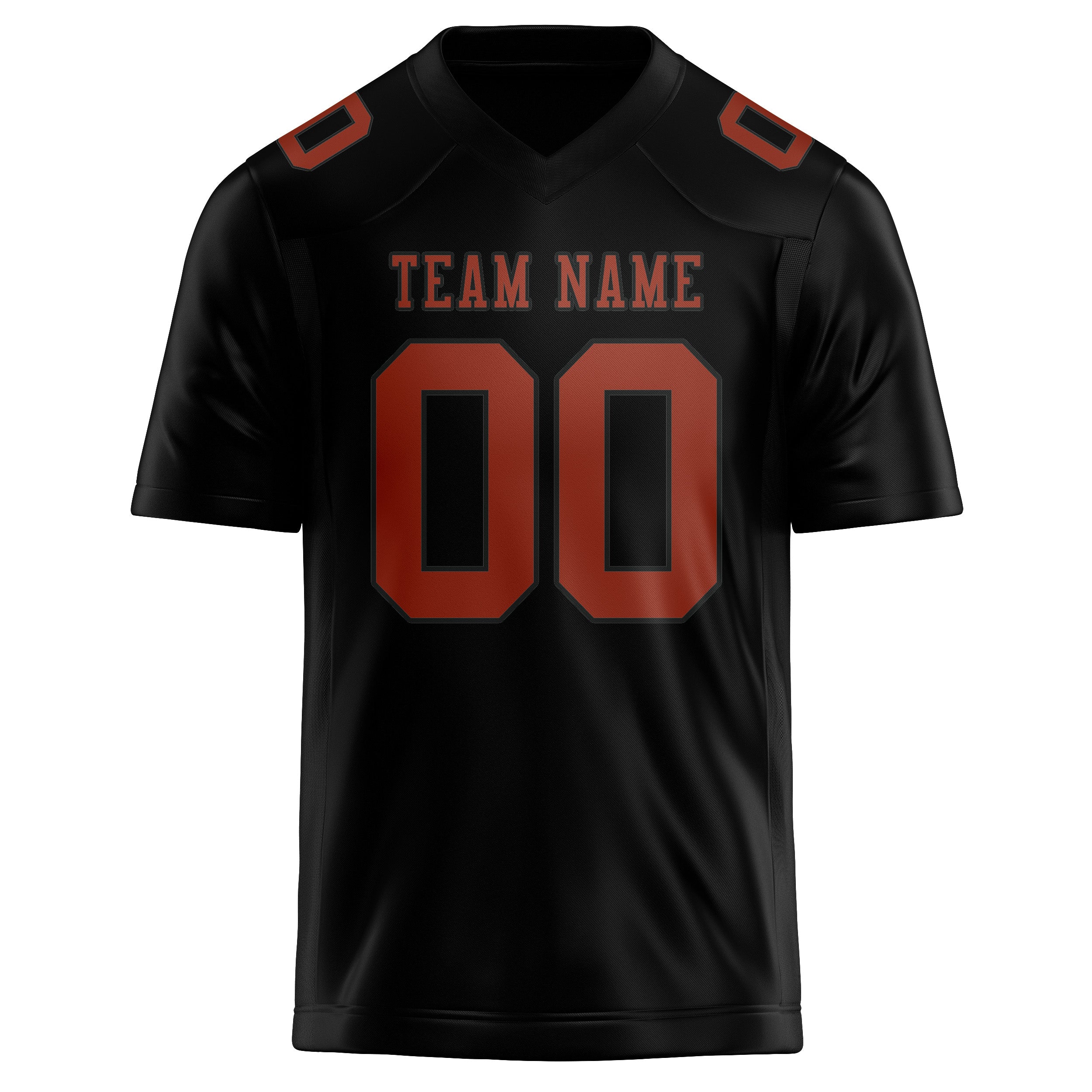Custom Black Coral Red Football Jersey