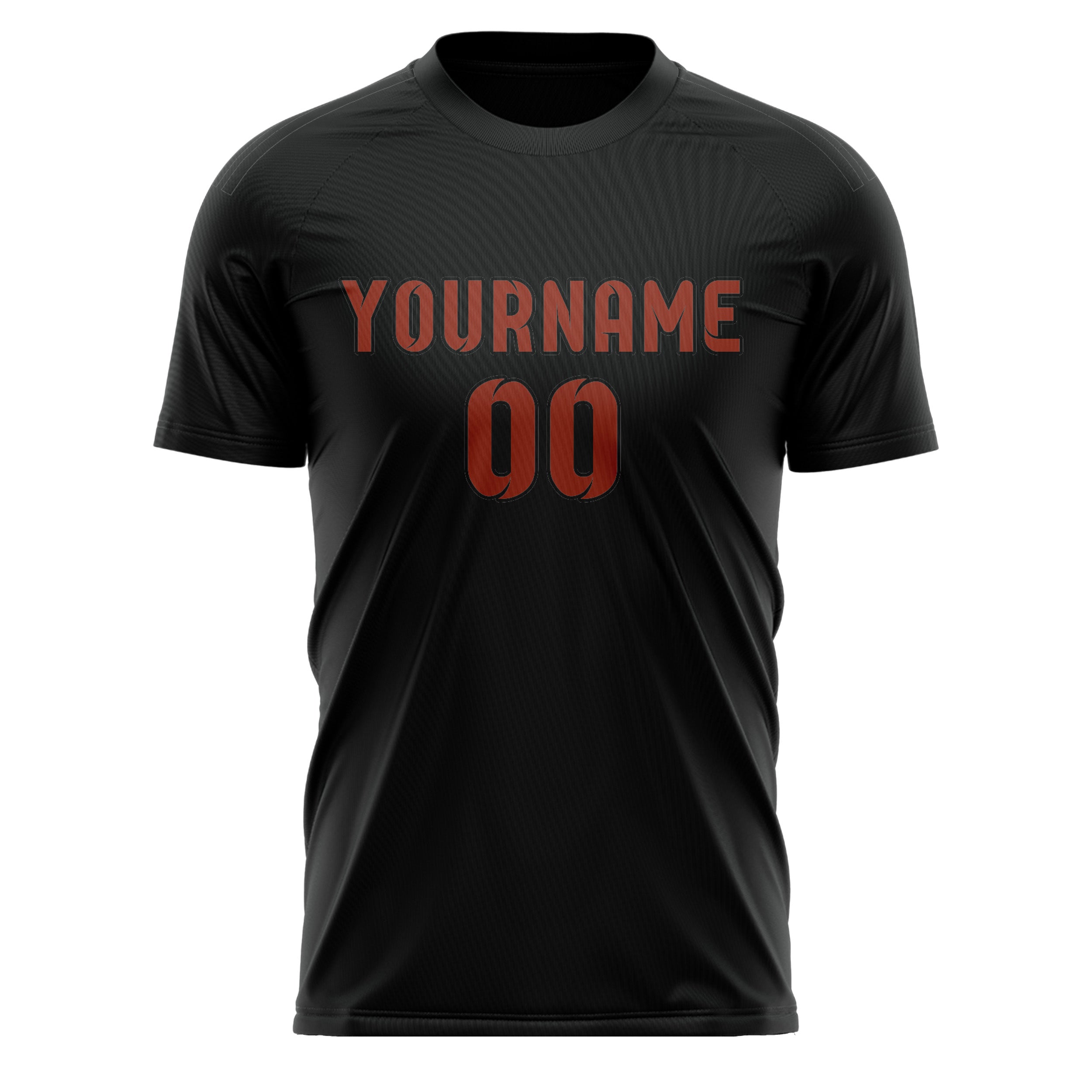 Custom Black Coral Red Soccer Jersey