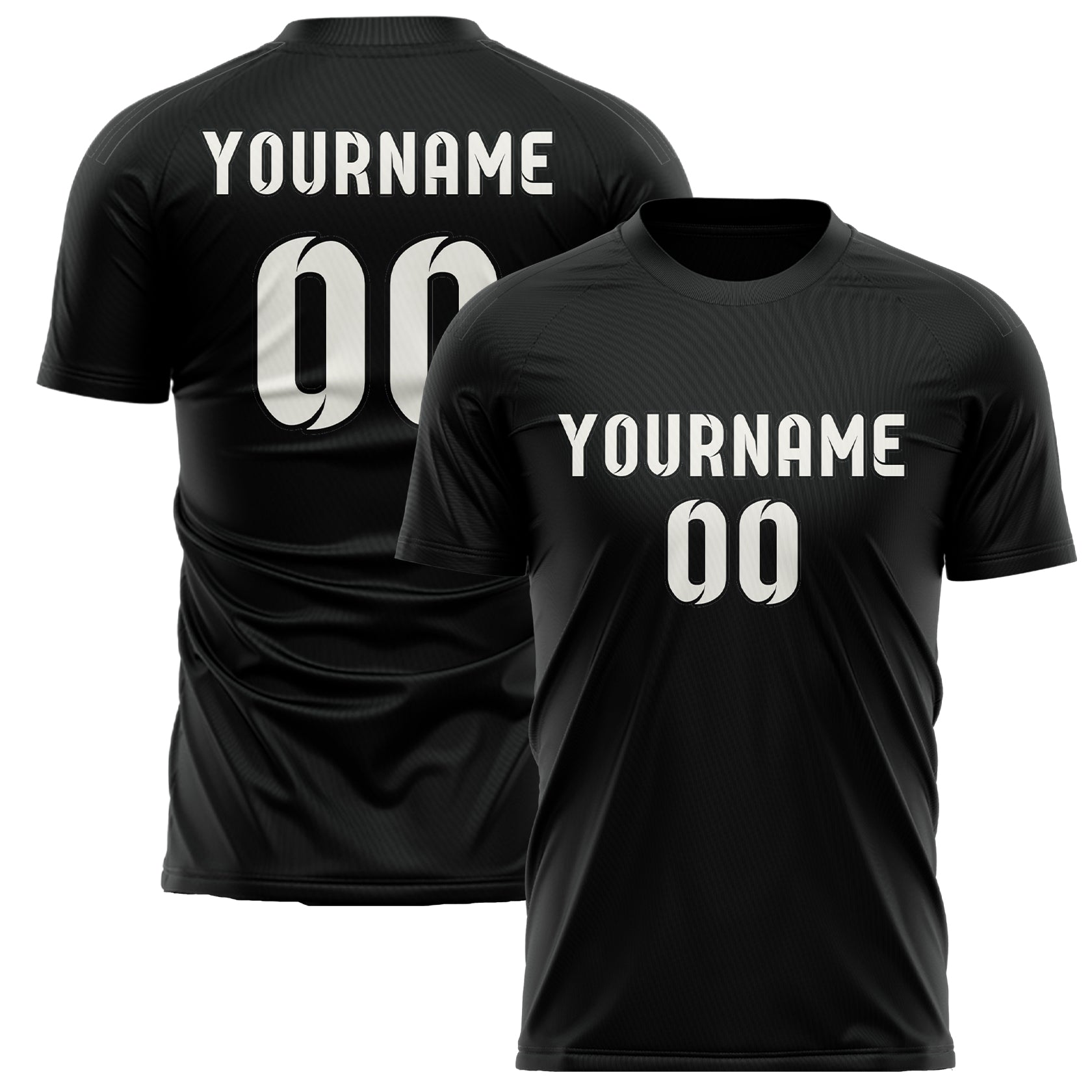 Custom Black White Soccer Jersey