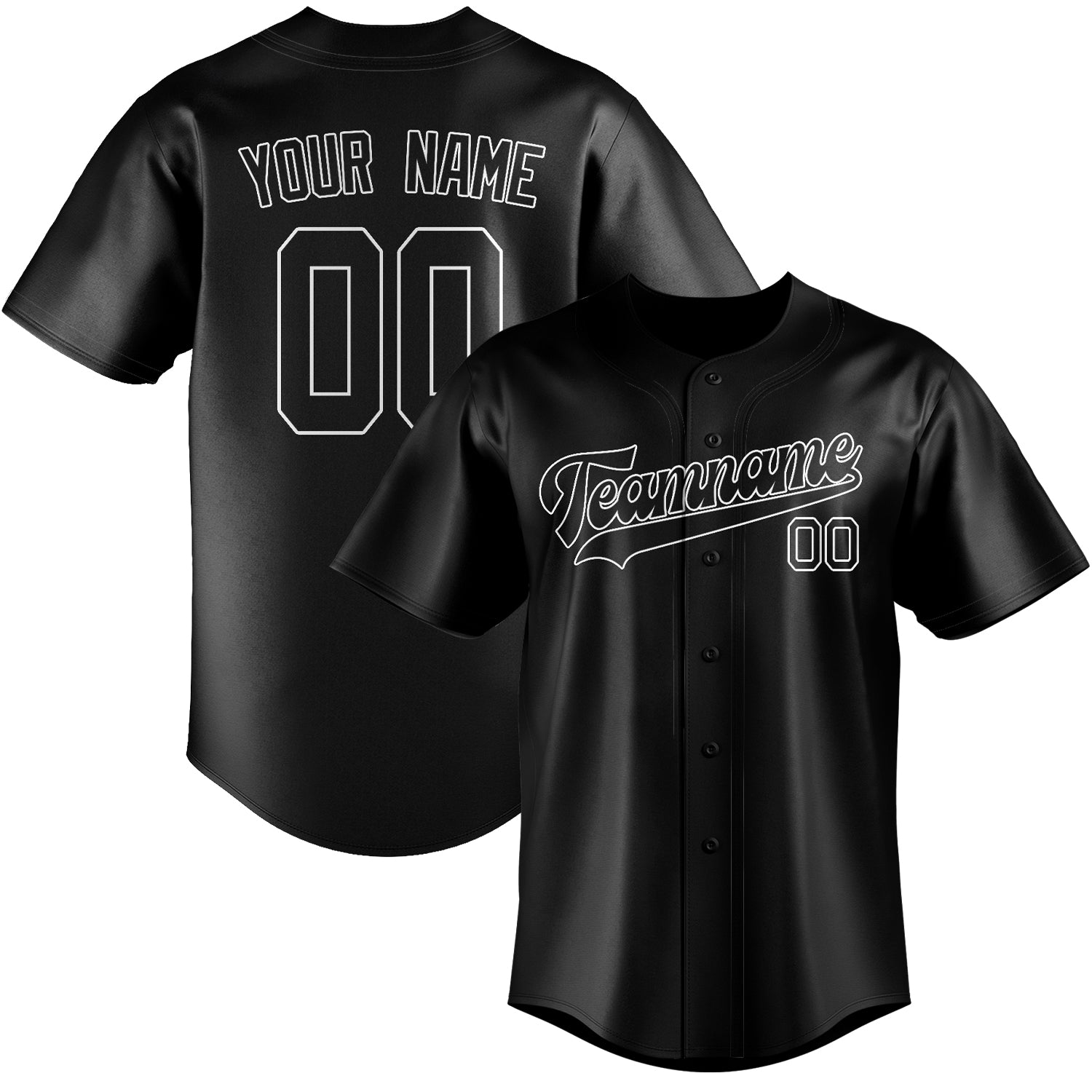 Custom Black Black Baseball Jersey