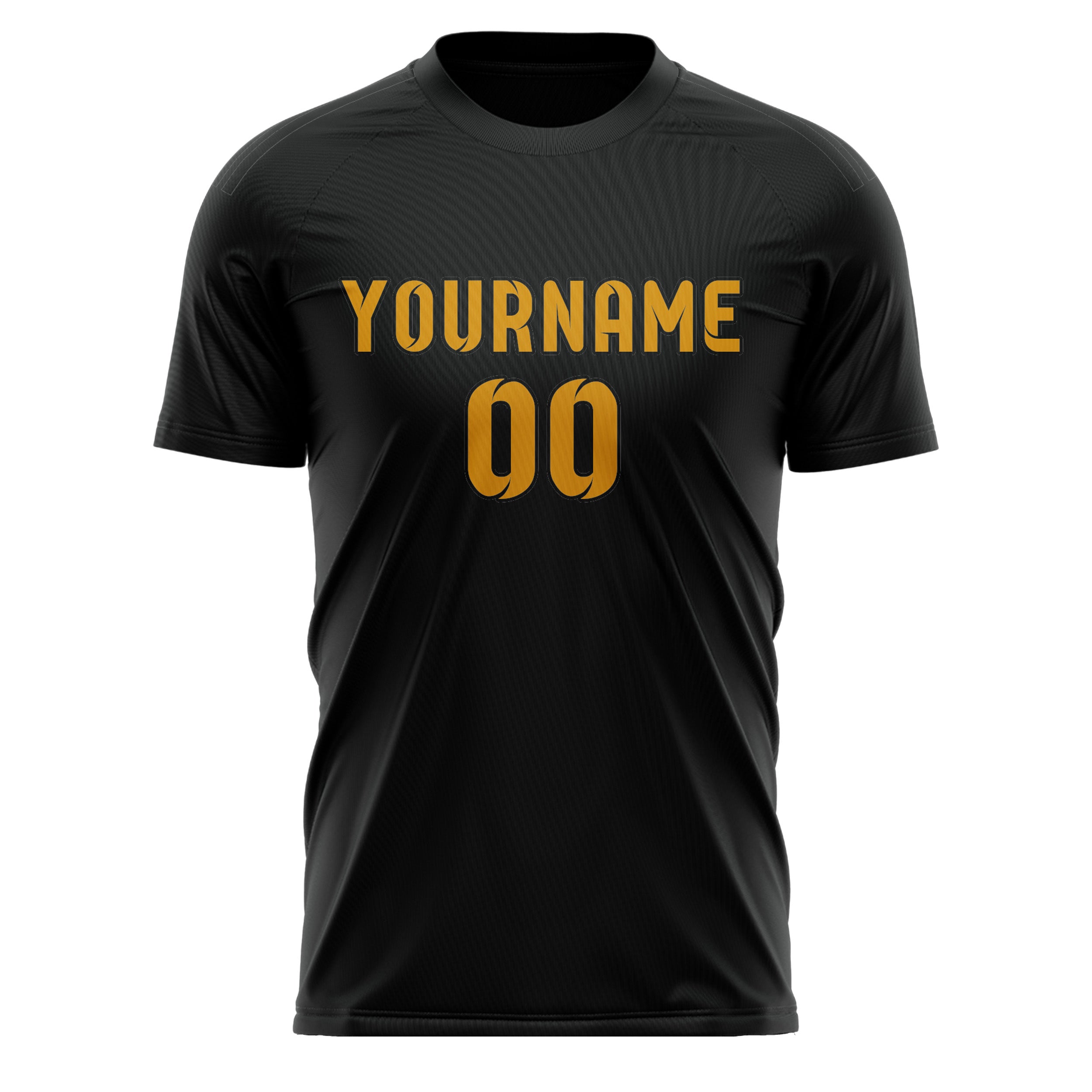 Custom Black Yellow Soccer Jersey
