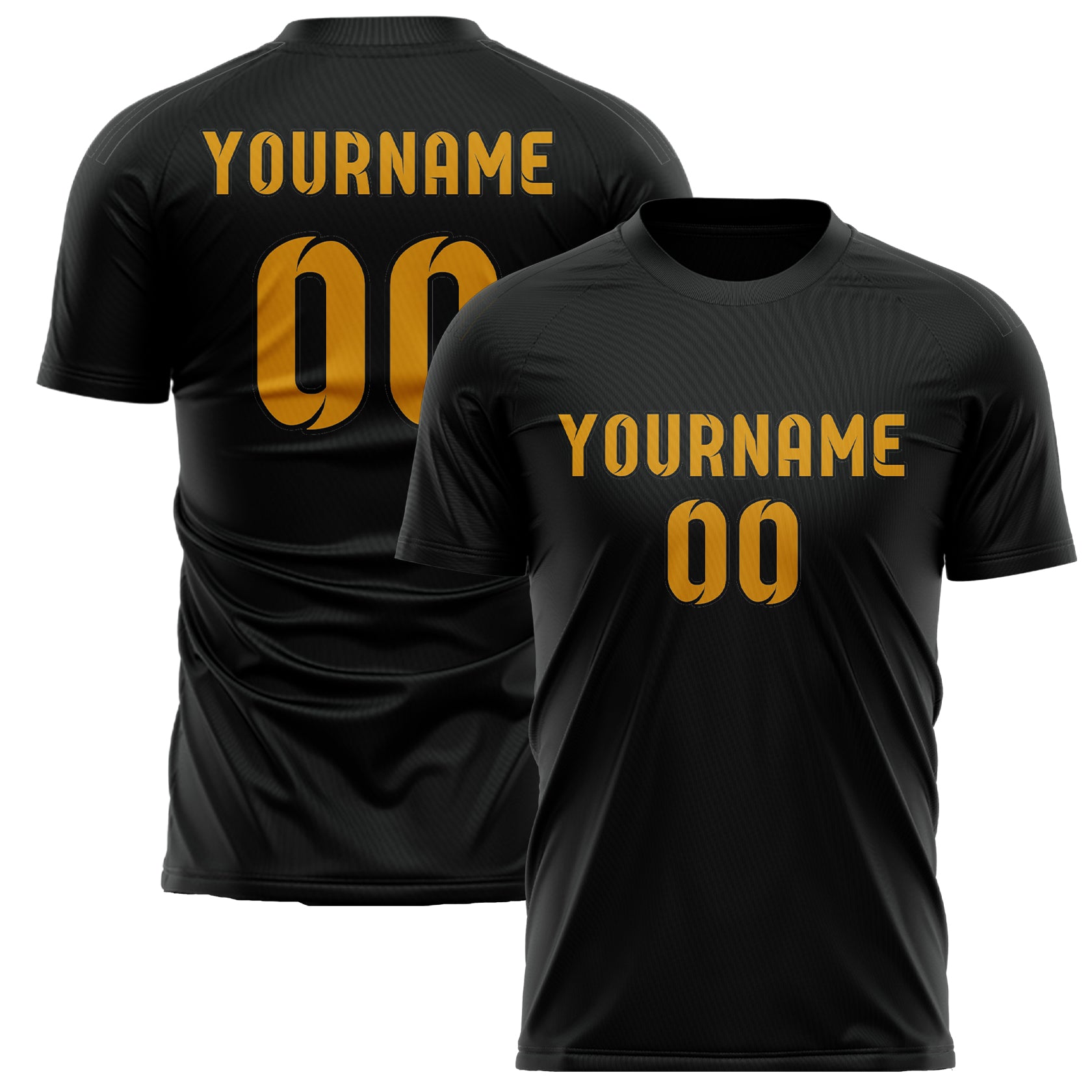 Custom Black Yellow Soccer Jersey